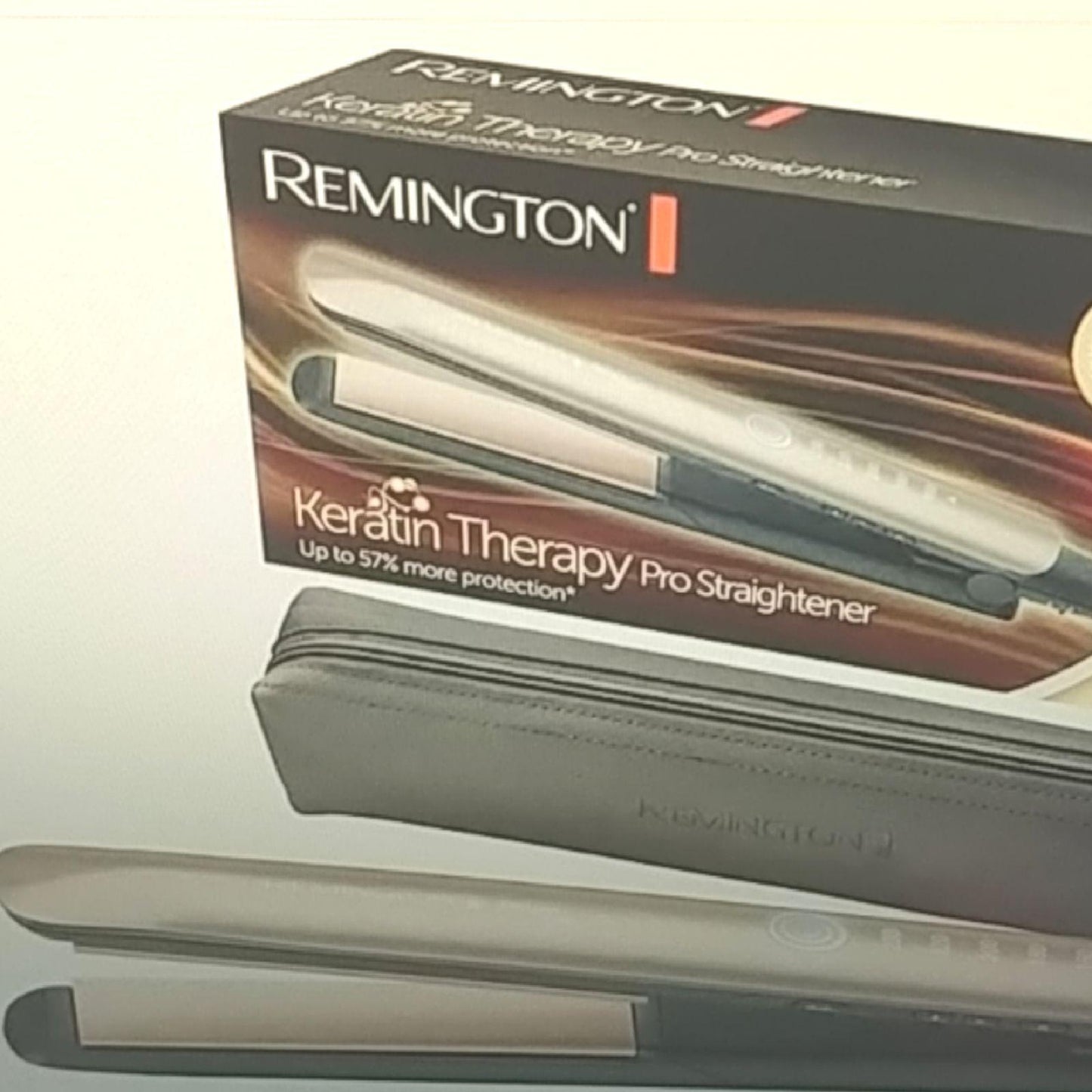 Remington Glätteisen Profi [Hitzeschutzsensor um Haarschäden zu verringern] Keratin Protect (hochwertige Keratin-Keramikbeschichtung mit Mandelöl) Digitales Display, 160-230°C, Haarglätter S8593