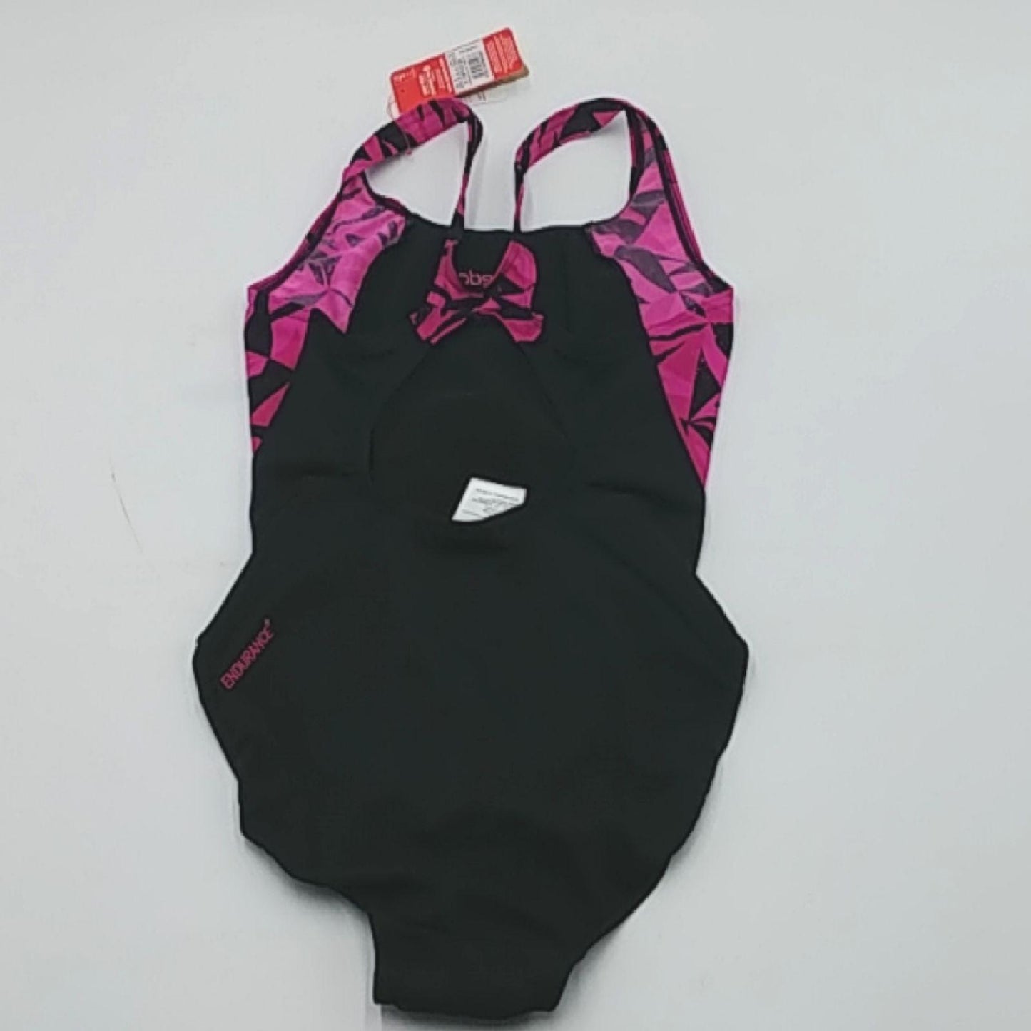 Speedo Damen Hyperboom Splice Muscleback Badeanzug, Schwarz/Rosa, 34