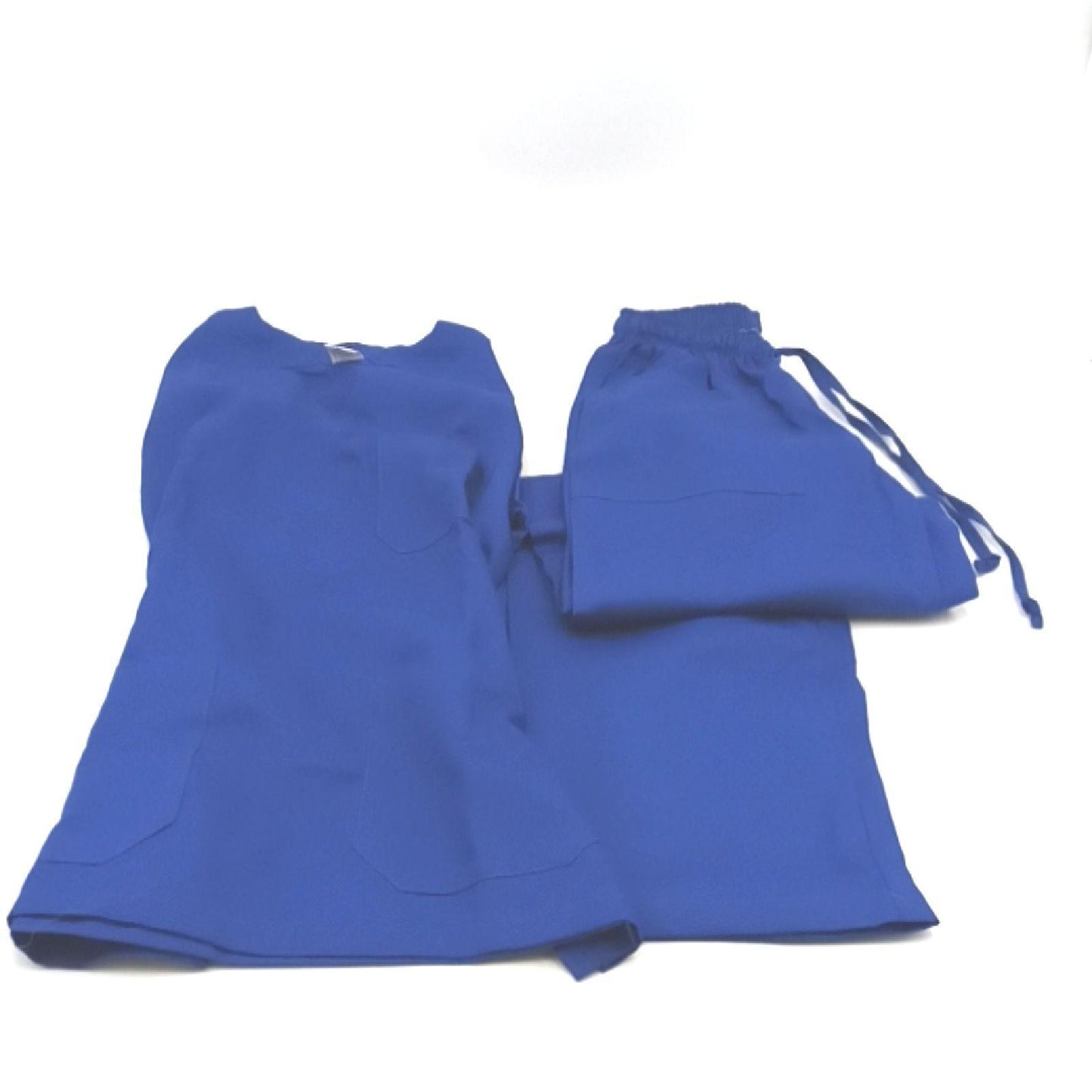 AIESI® Medizinische Uniform herren damen aus 100% sanforisierter Baumwolle Hose und Top mit V-Ausschnitt, Größe XS BLAU