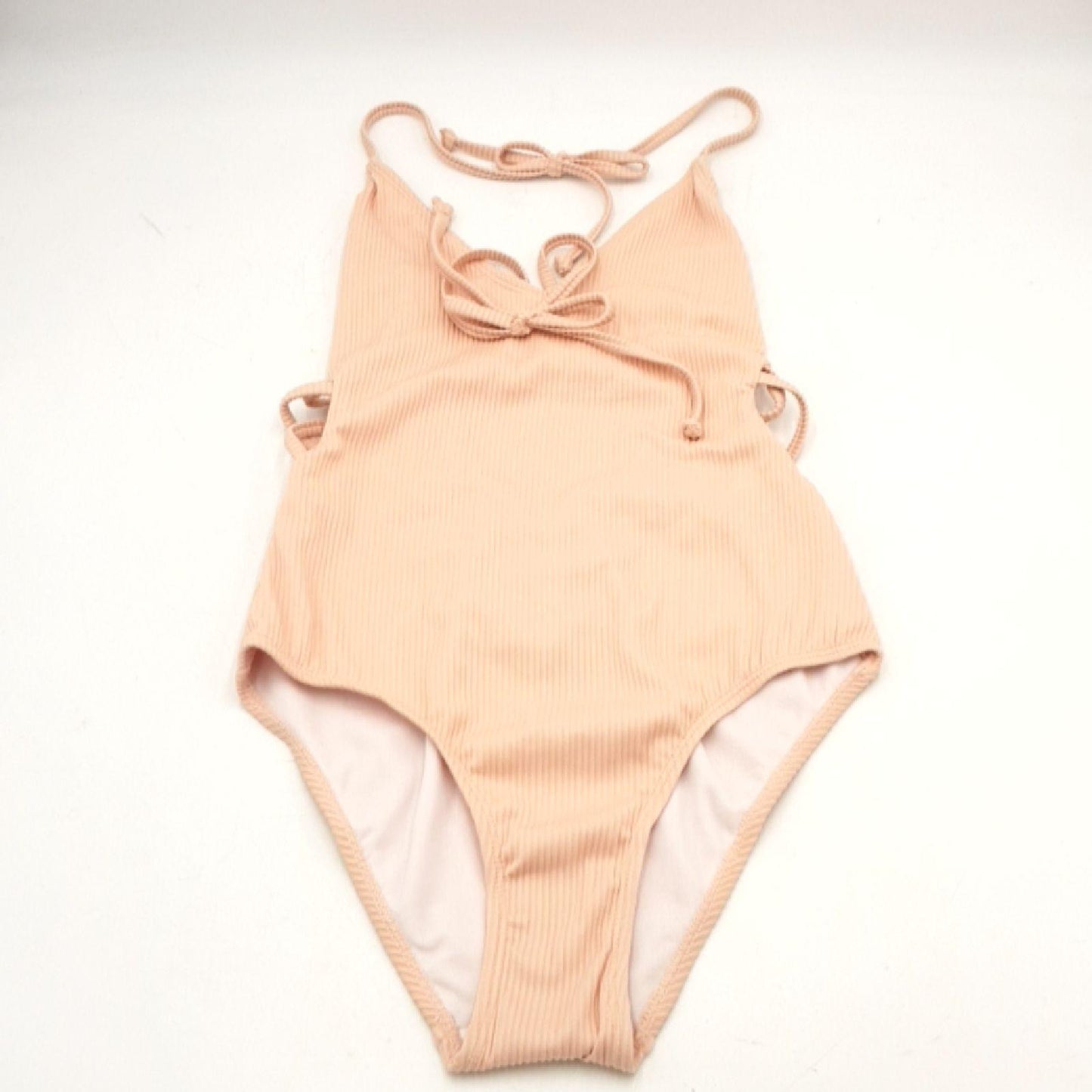 Urban Classics Badeanzug Damen Bademode Rib Swimsuit Rose M Strandspaß Schwimmen