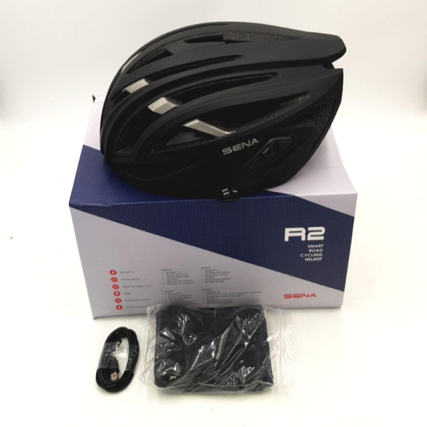 SENA Fahrradhelm Helm Fahrradzubehör R2 Connected Road Bike Sicherheitsschutz schwarz matt