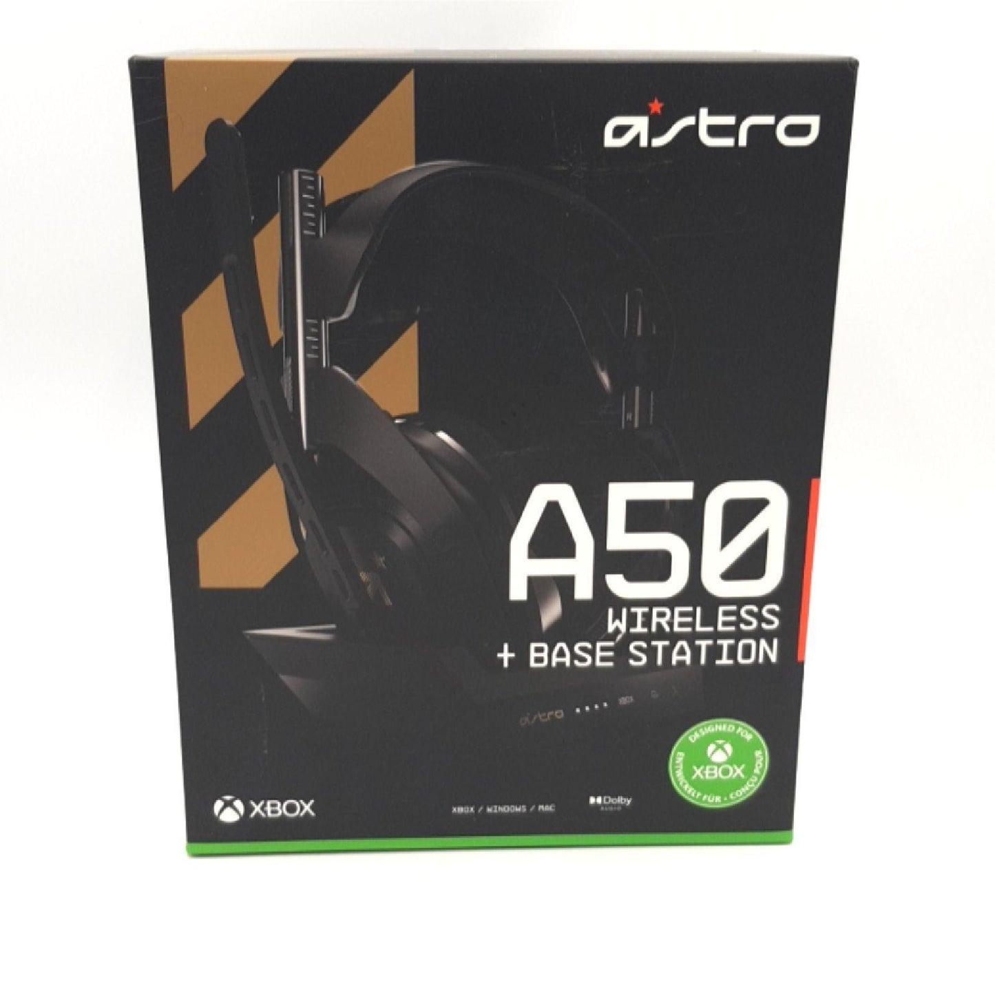 ASTRO Gaming A50 Wireless Gaming Headset Ladestation Dolby Audio Game Voice Balance Control 2,4 GHz Kabellos 9m Reichweite Xbox Series X|S Xbox One PC Mac Schwarz Gold
