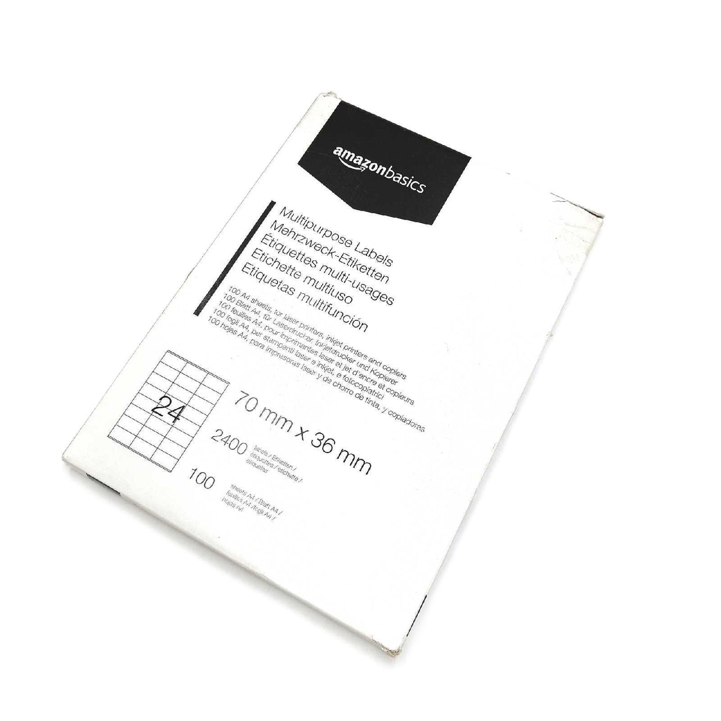 Amazon Basics Adressetiketten Bürobedarf Rechteckig Universal 70 mm x 36 mm