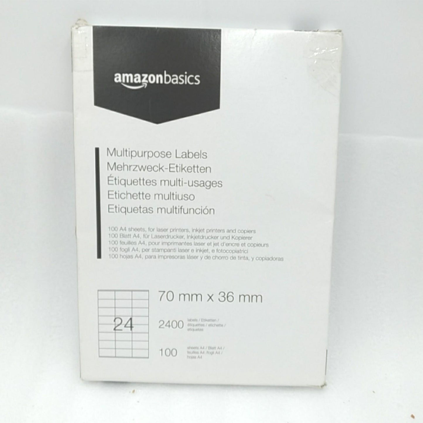 Amazon Basics Adressetiketten Bürobedarf Rechteckig Universal 70 mm x 36 mm