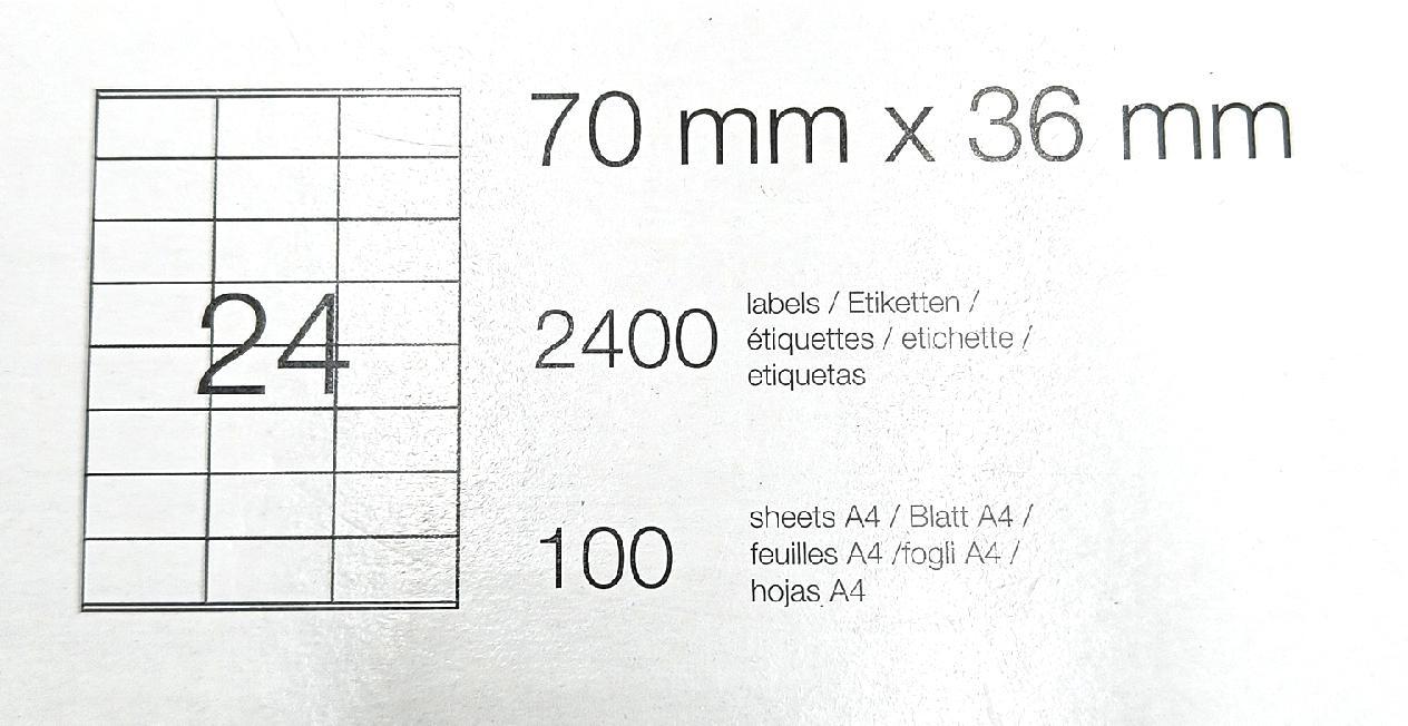 Amazon Basics Adressetiketten Bürobedarf Rechteckig Universal 70 mm x 36 mm