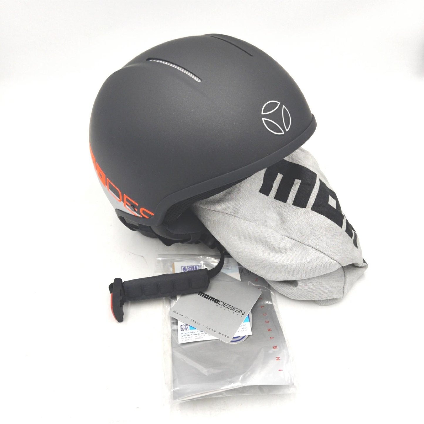 MOMO Skihelm Sport Ski Ausrüstung Storm18 Sicherheit Leicht und Robust Erwachsene Unisex Black Matt Grigio 54 55