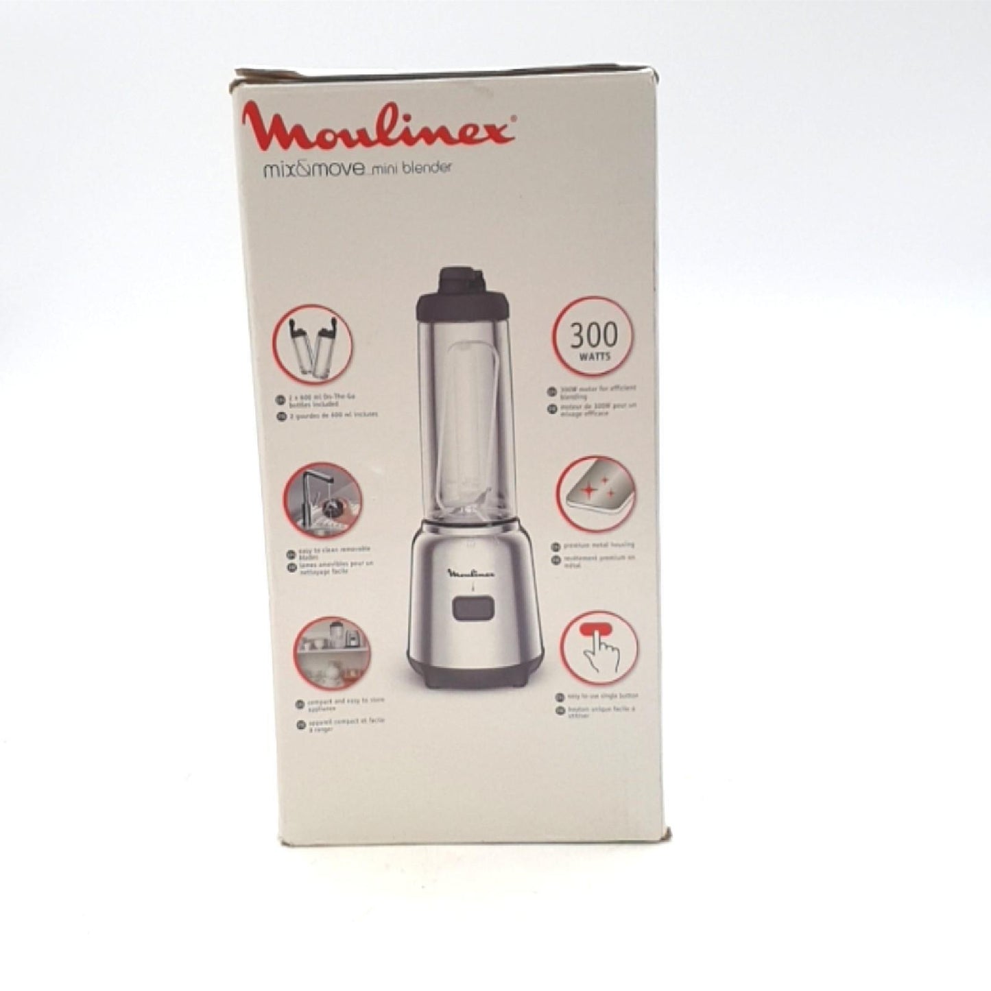 Moulinex Mix&Move Blender 2 Flaschen zum Mitnehmen in Tritan Kompaktes Design Klingen (49,99)