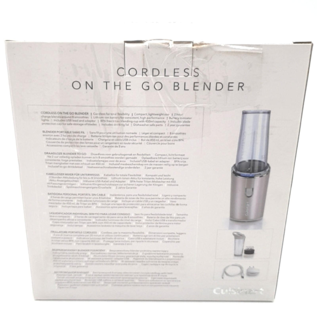 Cuisinart Schnurloser Mixer  450ml Flasche  Tragbarer Smoothie Maker  Ice Crusher  Frappe  Milkshakes  USB Wiederaufladbar  Handheld  Tritan BPA freier Mixbecher mit Deckel inklusive