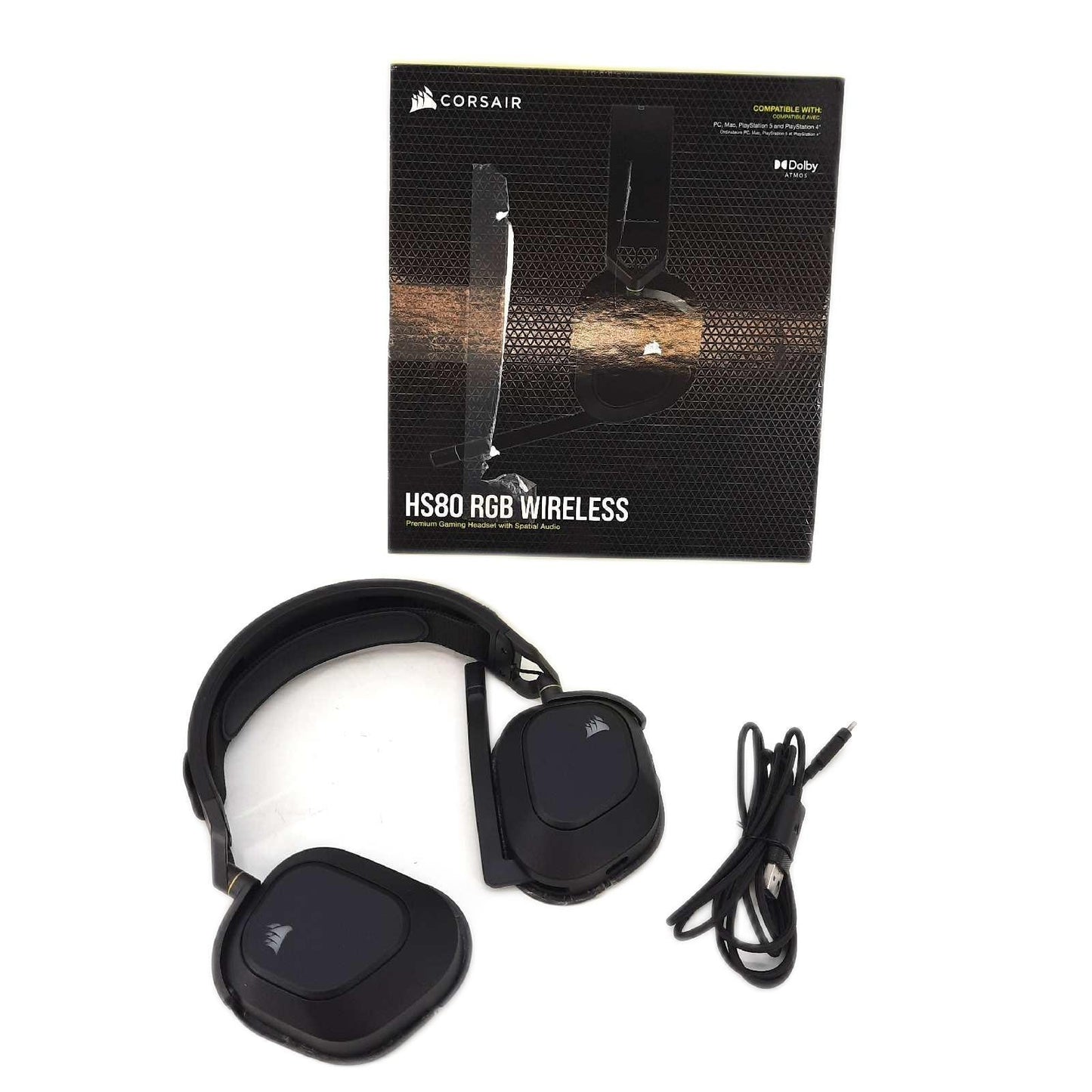 Corsair HS80 RGB Wireless Gaming Headset Dolby unvollständig ohne Dongle Ohrpolster