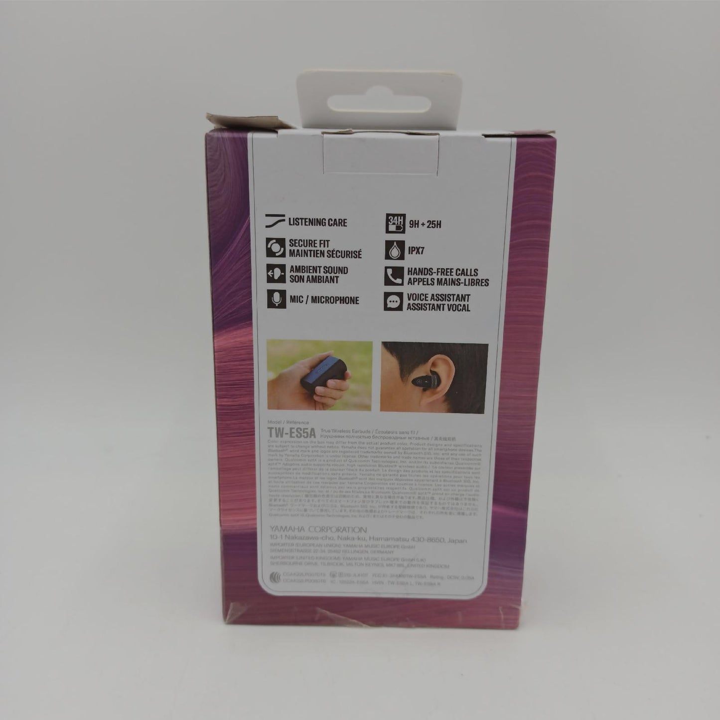 Yamaha TW-ES5A True Wireless Sports Earbuds – Mit Listening Care – In Schwarz