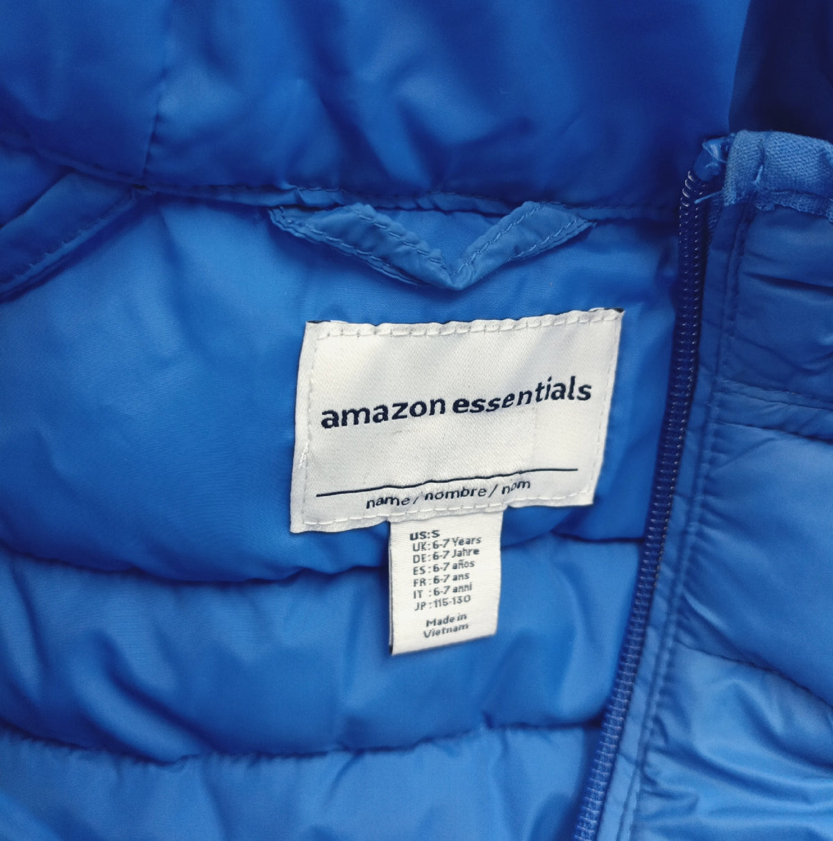 Amazon Essentials Outerwear Jungen Puffermantel mit Kapuze Wasserabweisend Blau 6 7 Jahre