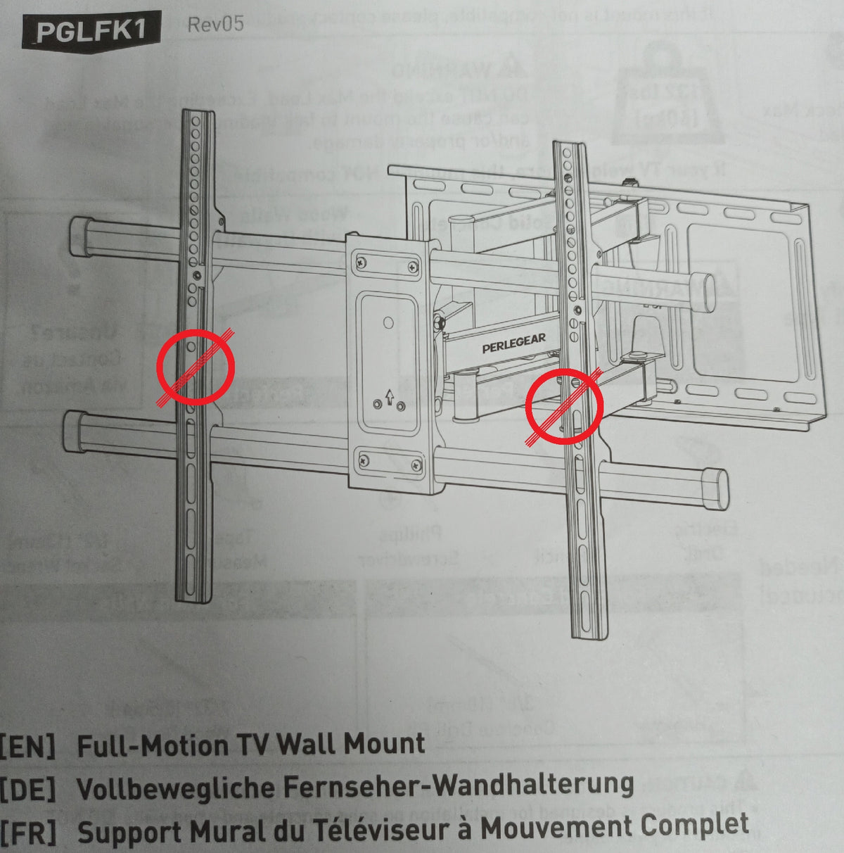 Perlegear TV Wandhalterung schwenkbar neigbar 37 84 Zoll mont