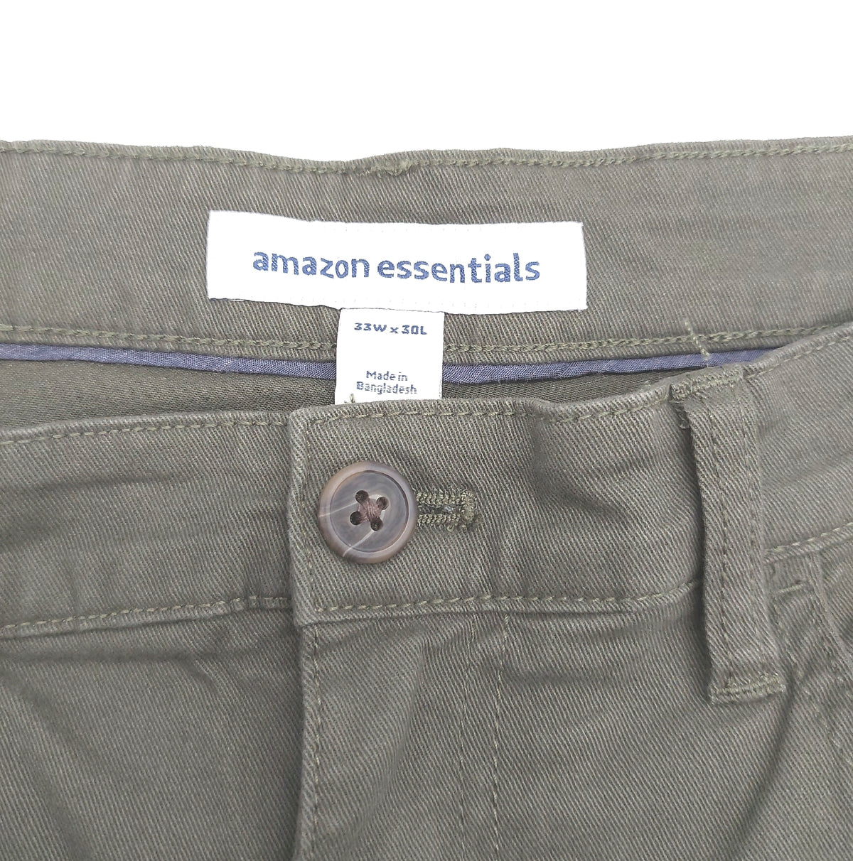 Amazon Essentials PANTS Herren Chinohose 5 Pocket Stretch Gerade Schnitt Olivgrun 33W 30L
