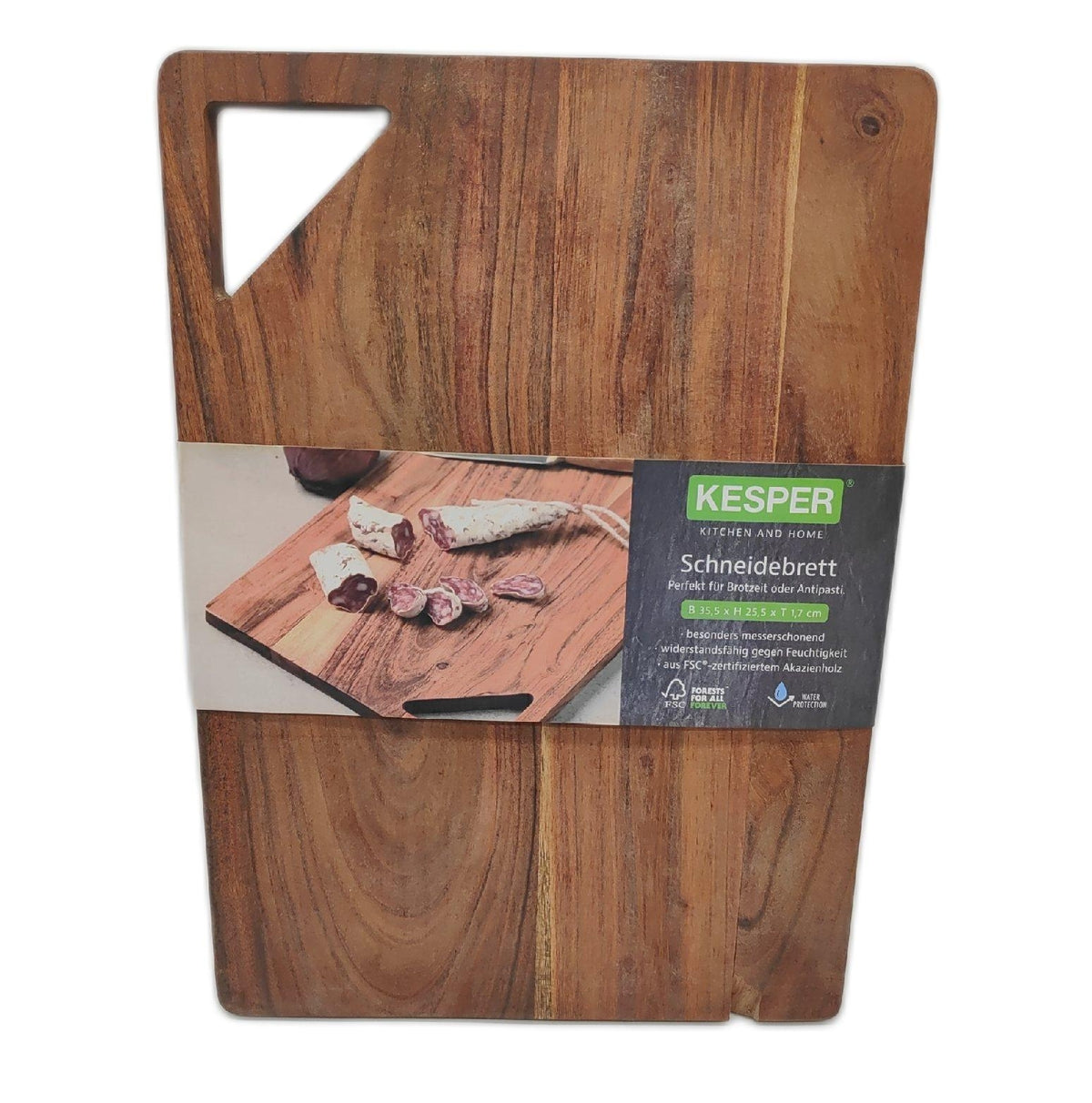 KESPER Schneidbrett Akazienholz 355 x 255 Holz leicht beschädigt un