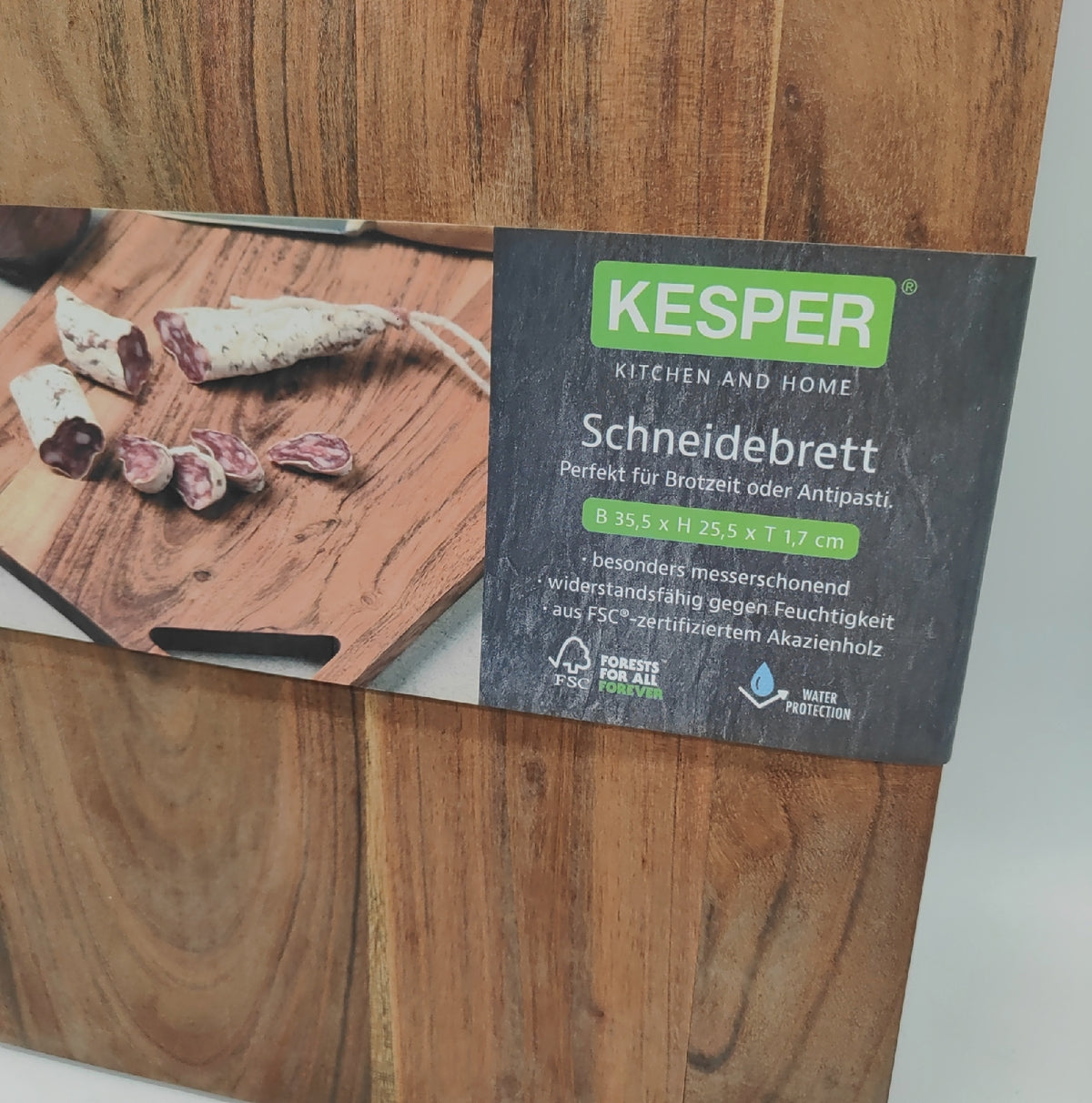 KESPER Schneidbrett Akazienholz 355 x 255 Holz leicht beschädigt un