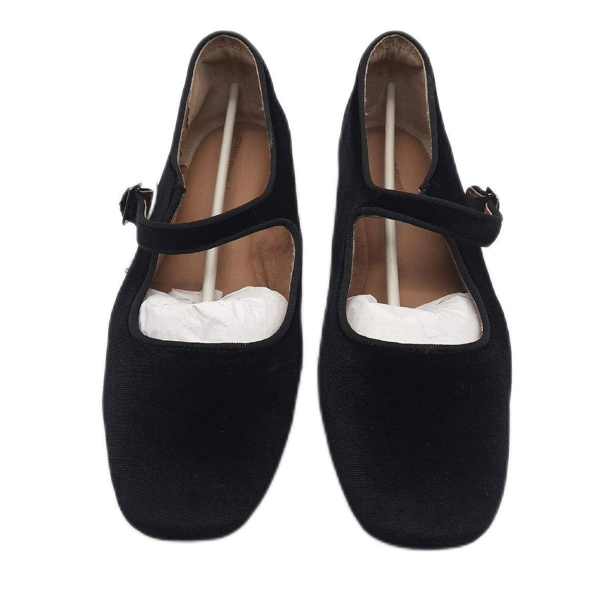 Amazon Essentials SHOES Damen Mary Jane Ballerinas Samt Schwarz Gr 41 EU