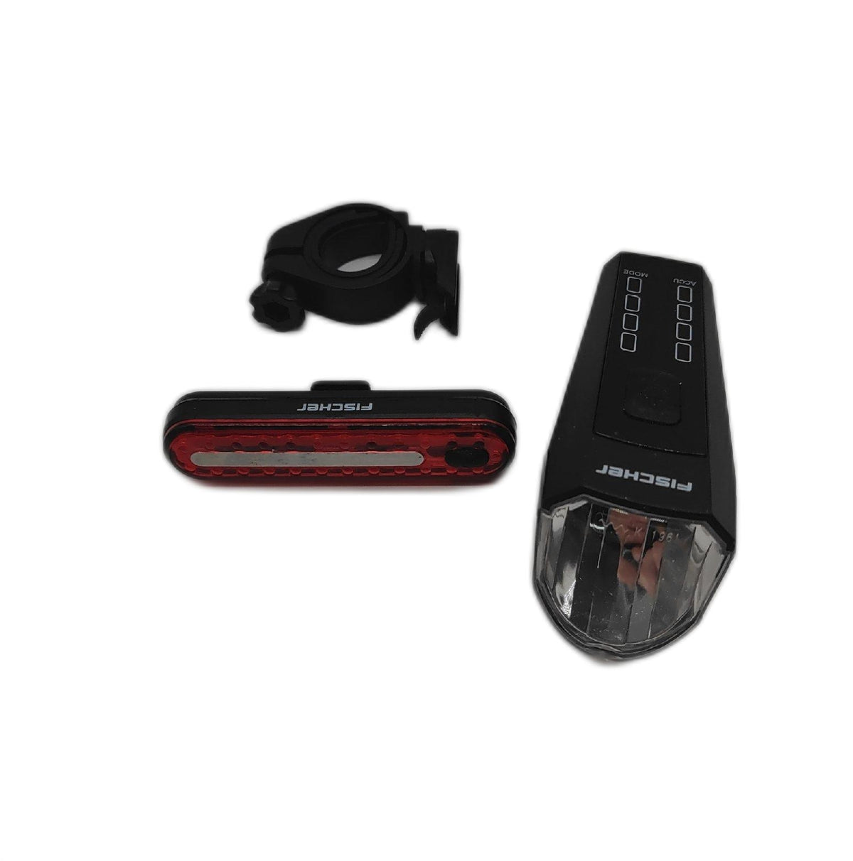 FISCHER Fahrrad Beleuchtungsset Akku USB 80 Lux 4 Stufen Brems