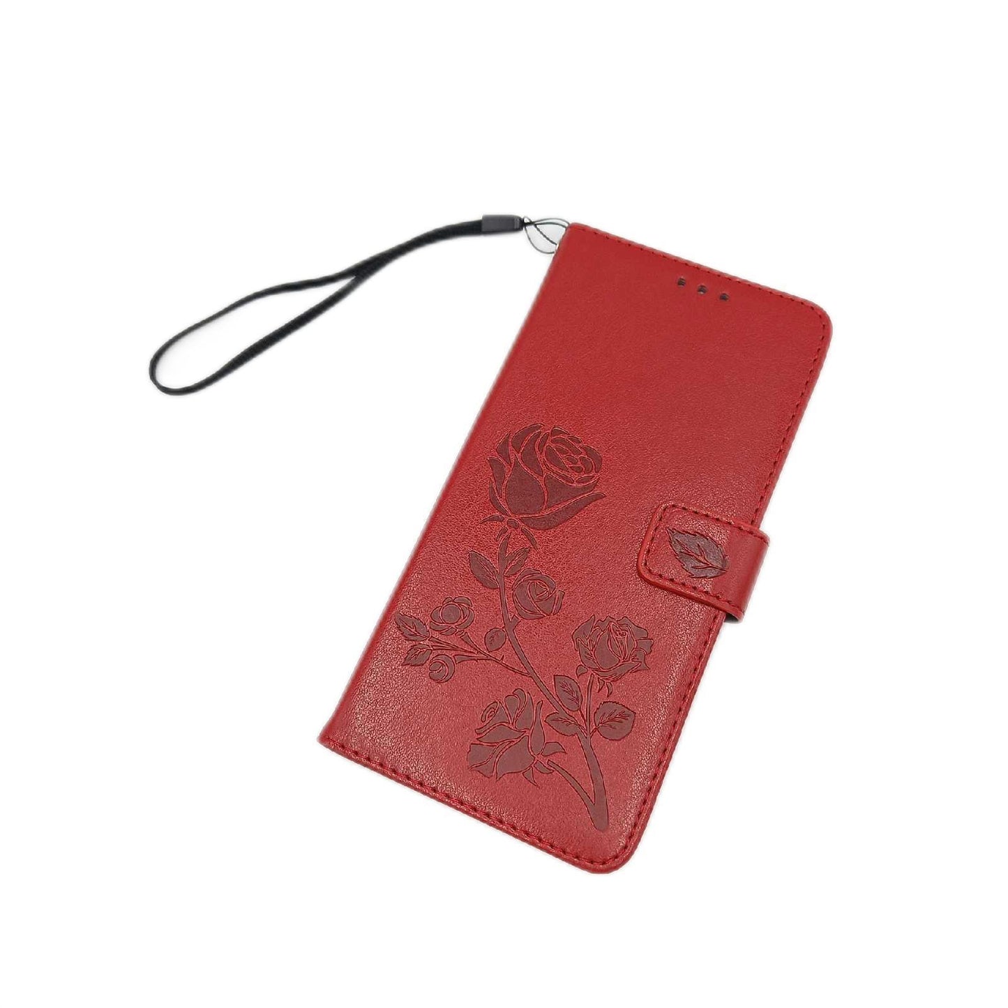 YIKLA Hülle Smartphone Zubehör Xiaomi Redmi 10 Kartenfach Magnetverschluss Standfunktion Tasche Rot