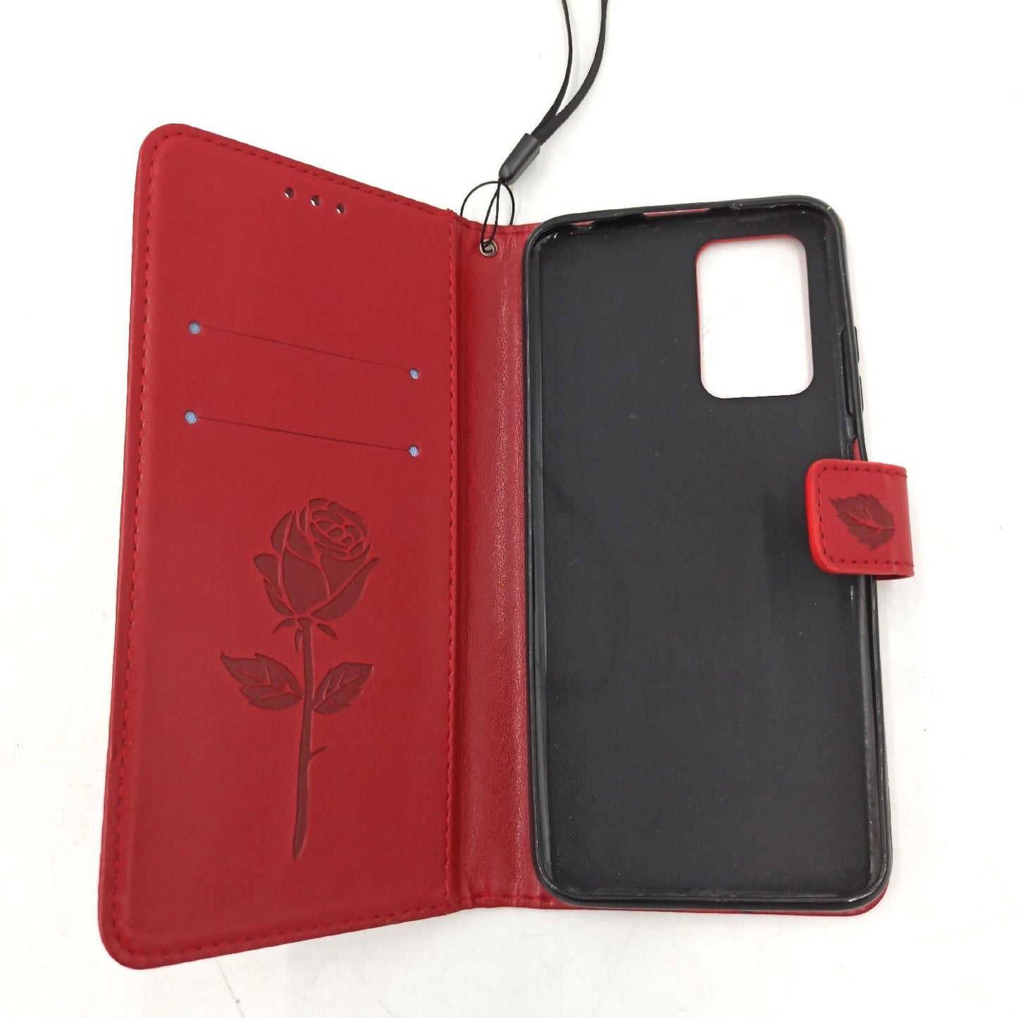 YIKLA Hülle Smartphone Zubehör Xiaomi Redmi 10 Kartenfach Magnetverschluss Standfunktion Tasche Rot