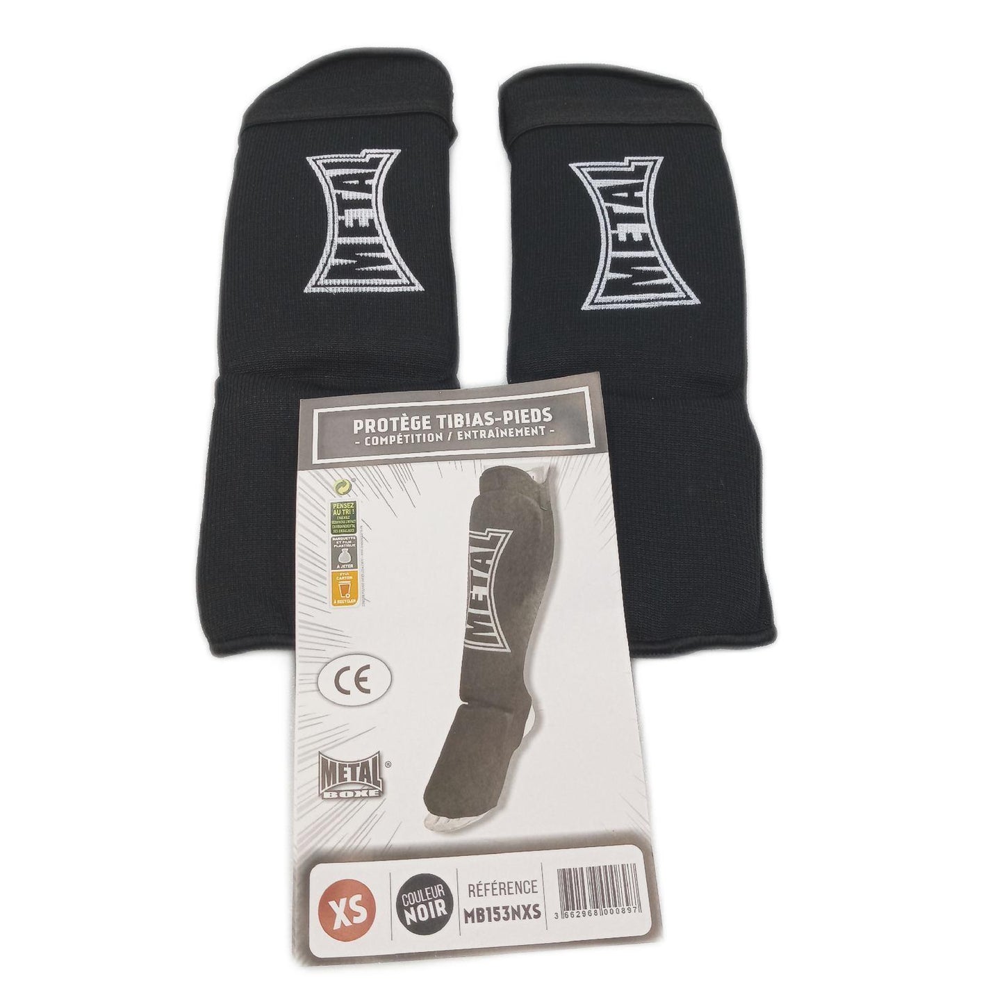 Metal Boxe Schienbeinschoner Kampfsport Schutzbekleidung XS Schwarz Stabilität