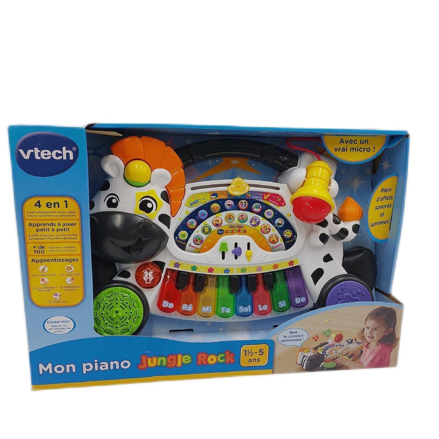 VTech Jungle Rock Zebra Keyboard Französische Version Bildungsspielzeug Kinder Lernspaß Toy Story