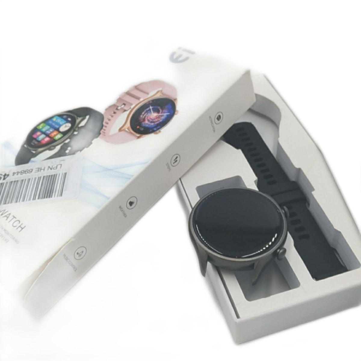 Metalluhr7 Smartwatch Anrufbeantworter Rund Herren Damen Silber ohne Metallarmband