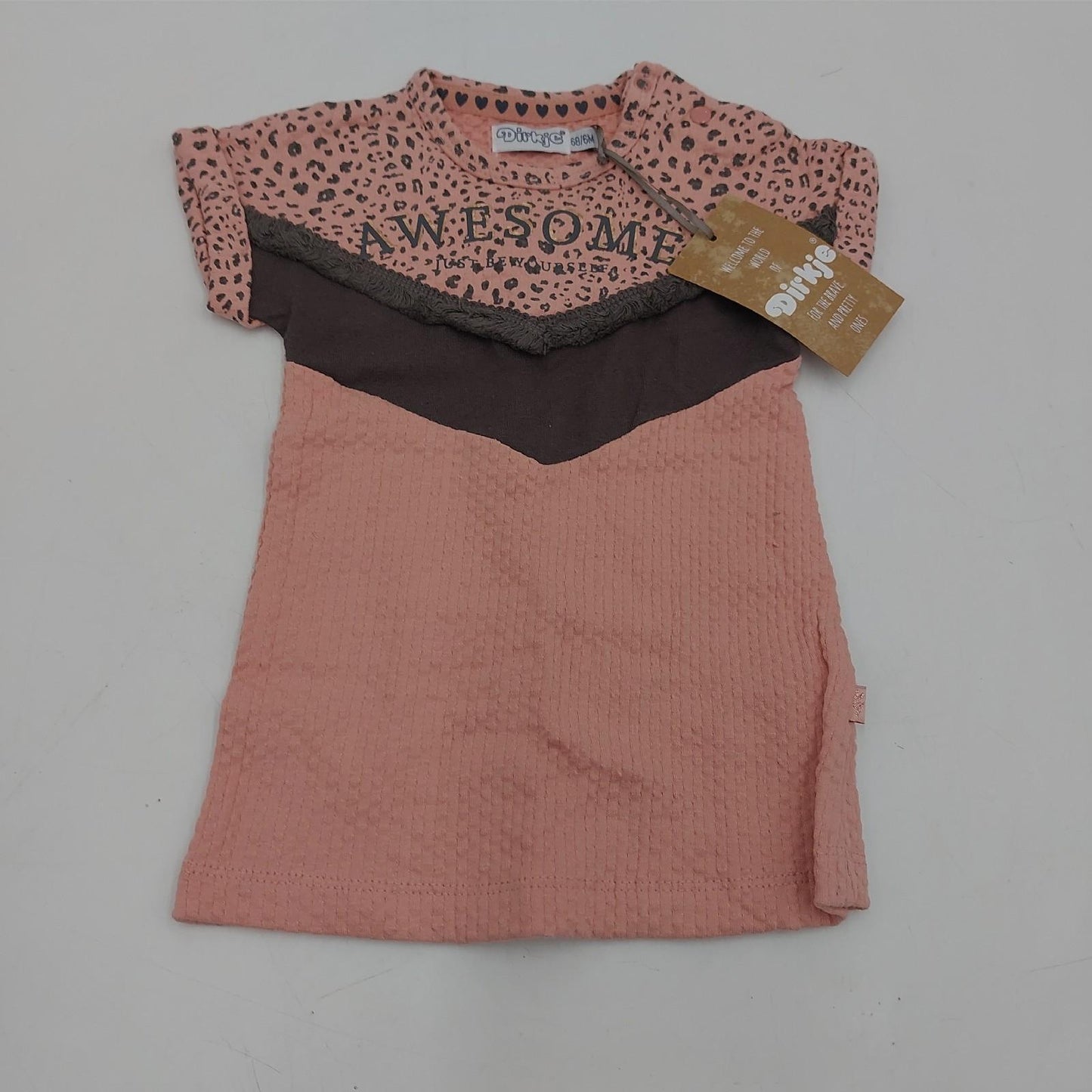 Dirkje - Girls 2-piece Babysuit - Baby Clothes - Cotton - Soft Cotton - Set - Old Pink - Size 68