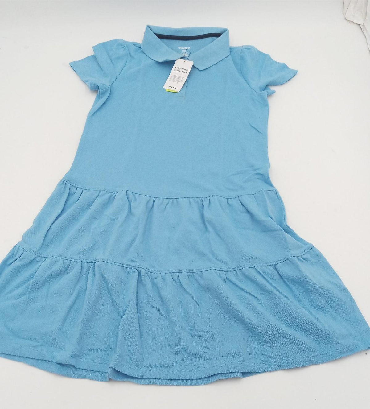 TSLA Mädchen Kurzarm Polo-Kleid  Schuluniform  Gtk27 1pack - Light Blue  16