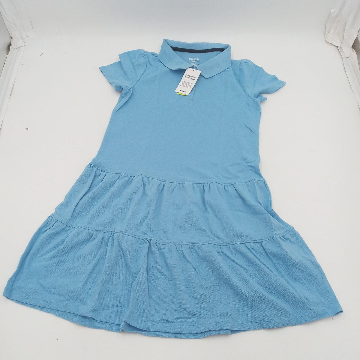 TSLA Mädchen Kurzarm Polo-Kleid  Schuluniform  Gtk27 1pack - Light Blue  16