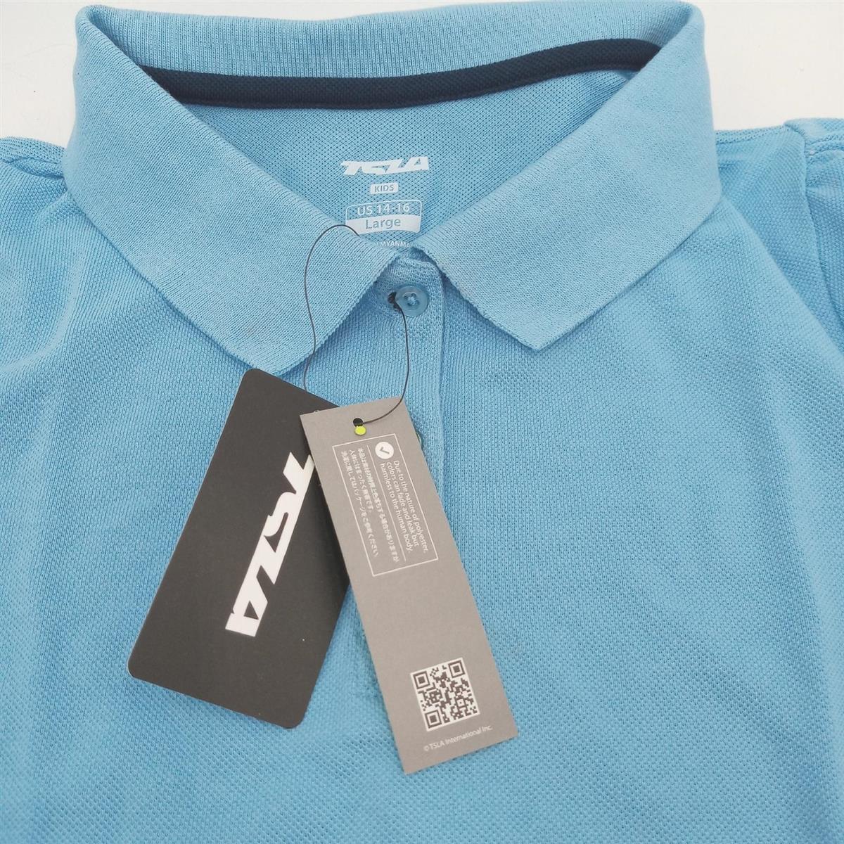 TSLA Mädchen Kurzarm Polo-Kleid  Schuluniform  Gtk27 1pack - Light Blue  16