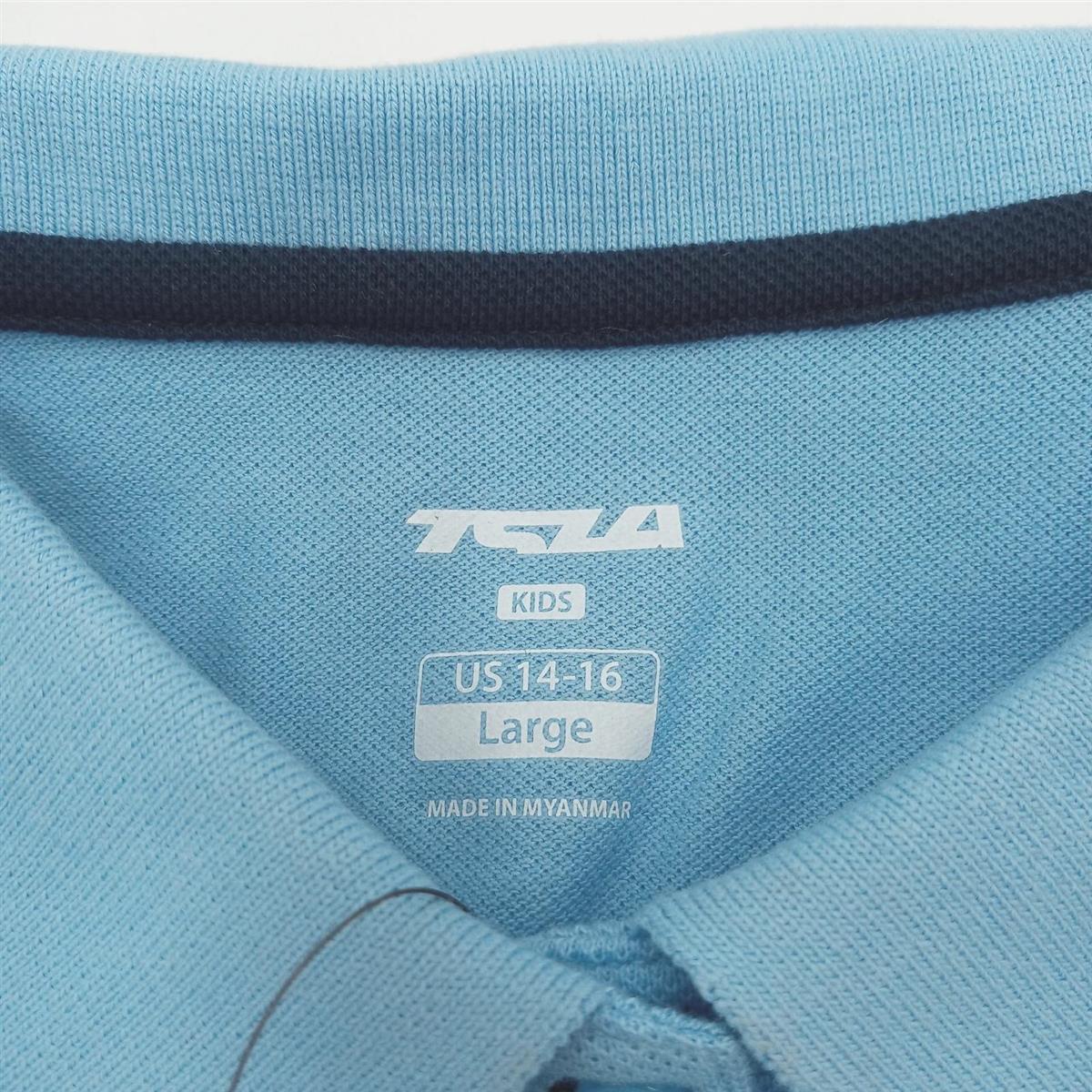TSLA Mädchen Kurzarm Polo-Kleid  Schuluniform  Gtk27 1pack - Light Blue  16