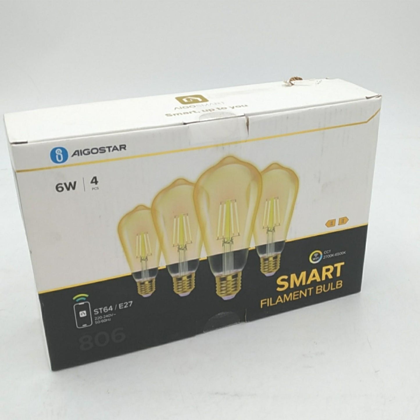Aigostar Glühbirne Beleuchtung Lampen E27 Dimmbare Retroglühbirnen 6W Warmlicht Energieeffizient