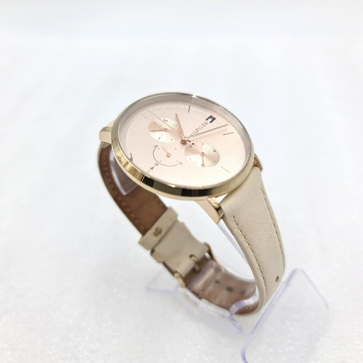 Tommy Hilfiger Multi Zifferblatt Quarz Uhr für Damen mit Beiges Lederarmband - 1781948