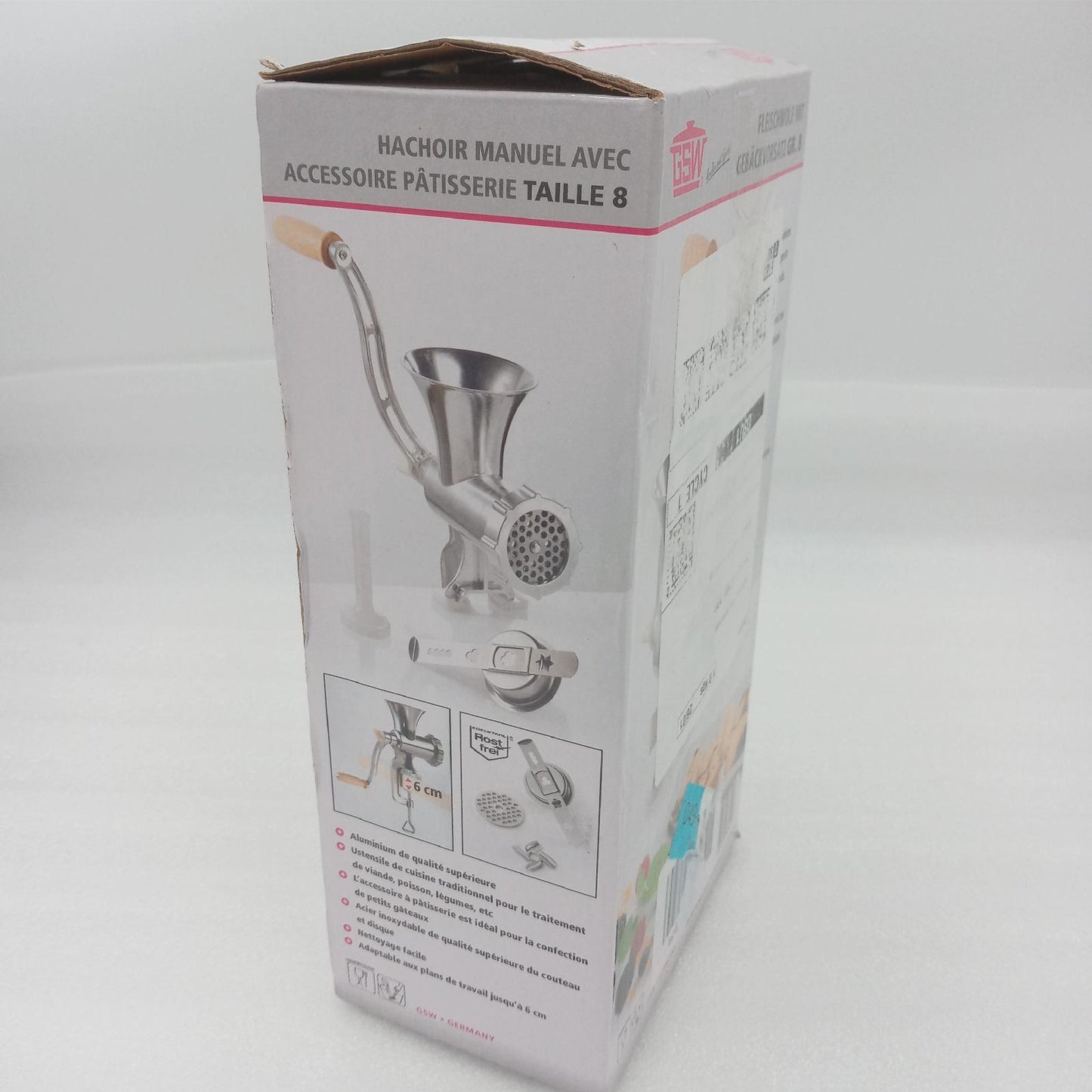 GSW 588423 Fleischwolf Aluminium Größe Nr. 8 Gebäckvorsatz Stößel Cookware Other (25,66)