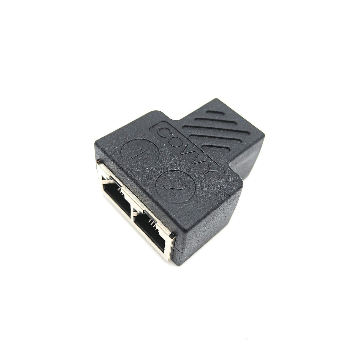 COVVY RJ45 weiblicher Steckverbinder für 1 bis 2 Port Cat 5/Cat 6 LAN Kabel Dual Connector Adapter Buchse 1 Stück  Schwarz