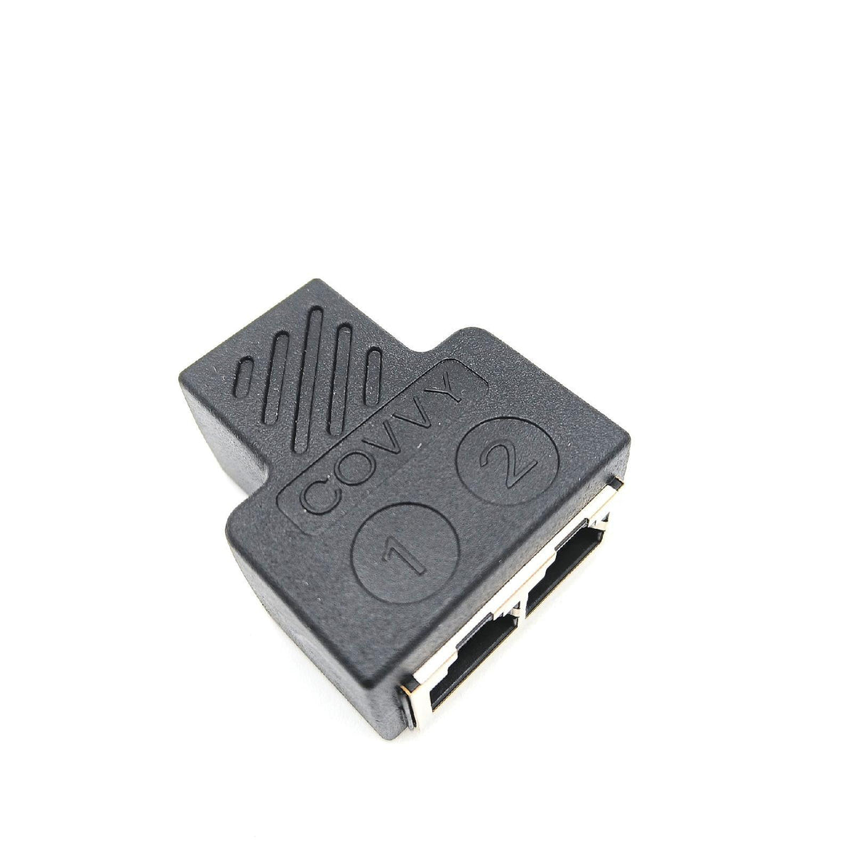 COVVY RJ45 weiblicher Steckverbinder für 1 bis 2 Port Cat 5/Cat 6 LAN Kabel Dual Connector Adapter Buchse 1 Stück  Schwarz