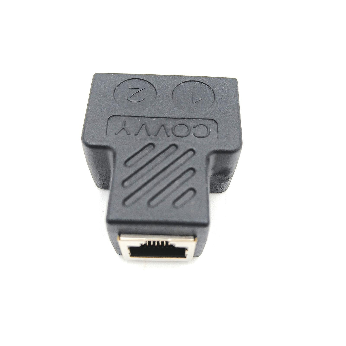 COVVY RJ45 weiblicher Steckverbinder für 1 bis 2 Port Cat 5/Cat 6 LAN Kabel Dual Connector Adapter Buchse 1 Stück  Schwarz