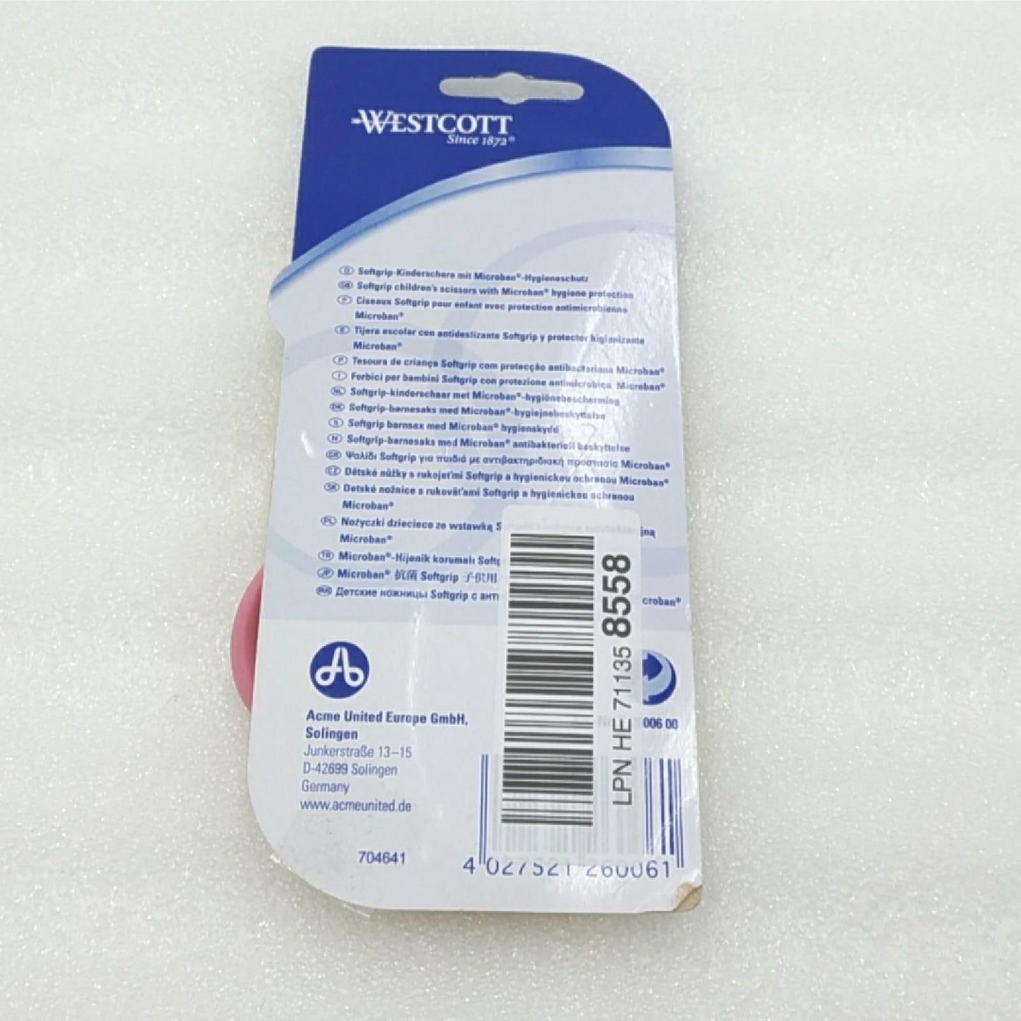 Westcott Schulschere Bastelbedarf E 26006 Microban Spitze mit Soft Grip Griff
