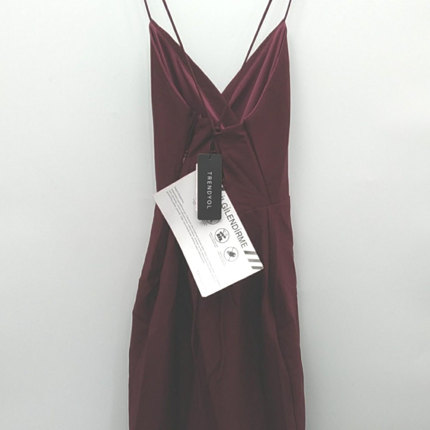 TRENDYOL Damen Murum Zurück Detailliertes Kleid Cocktail Dress Figurbetont, Zwetschge, 40