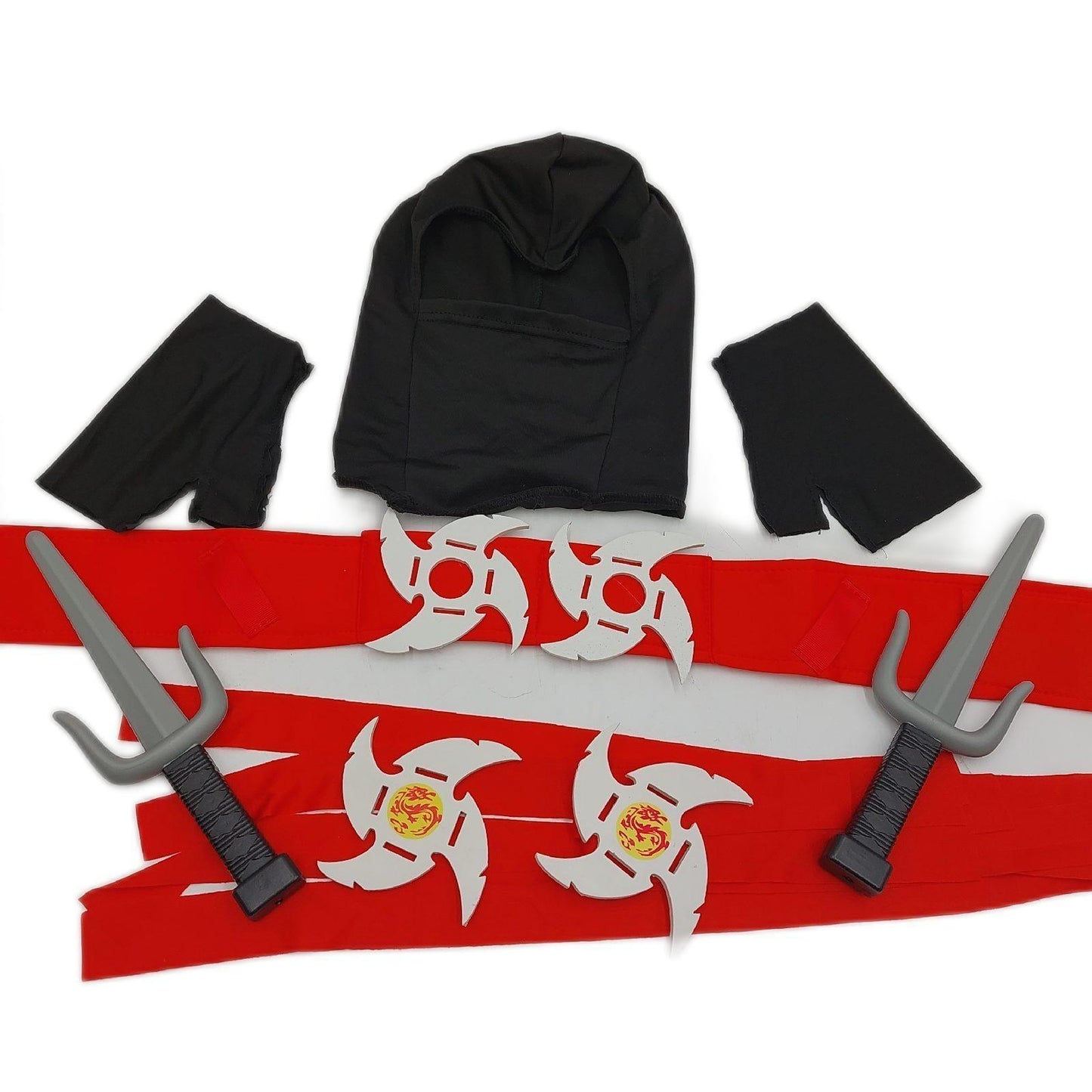 Aomig Kinderkostüm Halloween Kleidung Ninjaanzug Schwarz Jungen Mädchen Ninjasterne