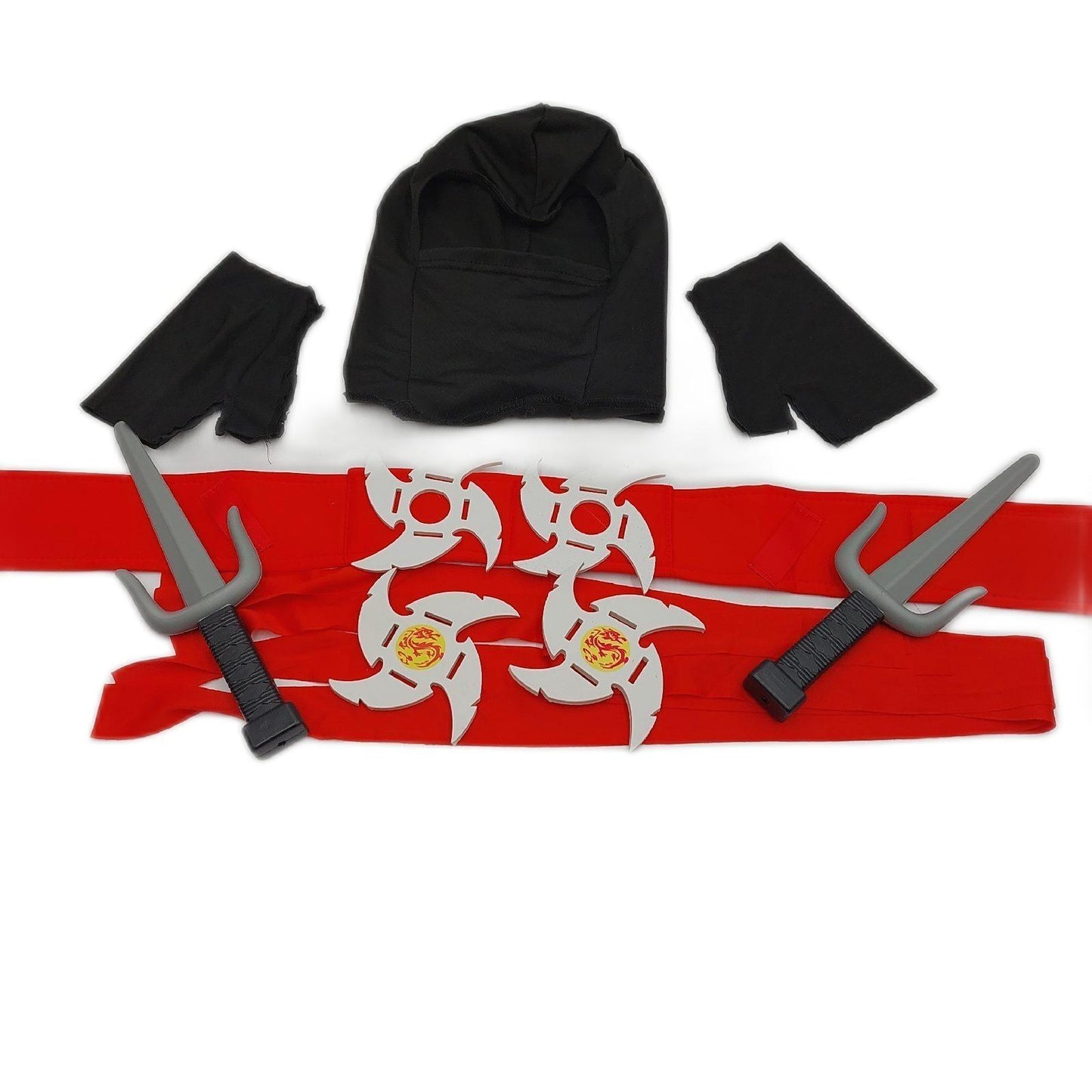 Aomig Kinderkostüm Halloween Kleidung Ninjaanzug Schwarz Jungen Mädchen Ninjasterne