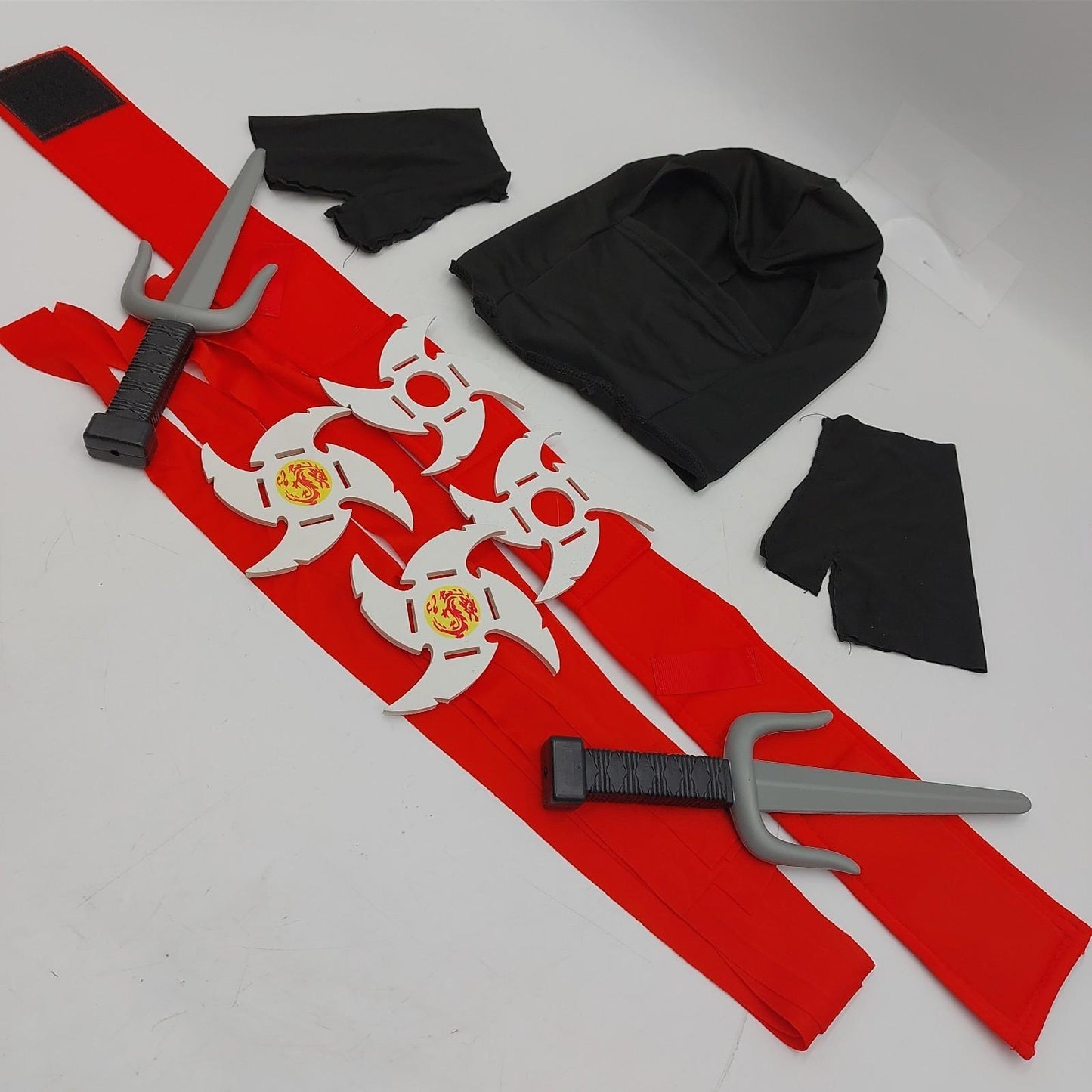 Aomig Kinderkostüm Halloween Kleidung Ninjaanzug Schwarz Jungen Mädchen Ninjasterne