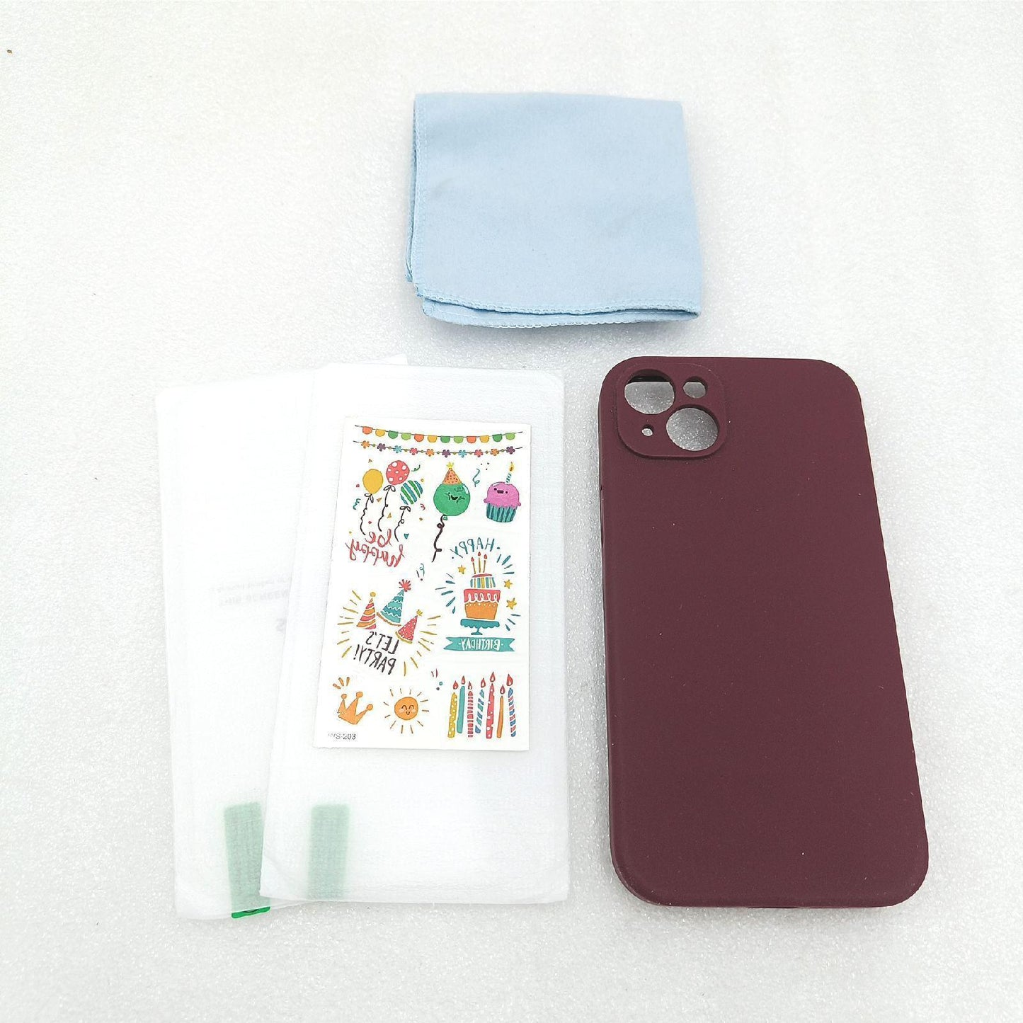 SURPHY iPhone 14 Plus Silikonhülle Displayschutzfolie Schutzschale Hülle Rot Apple