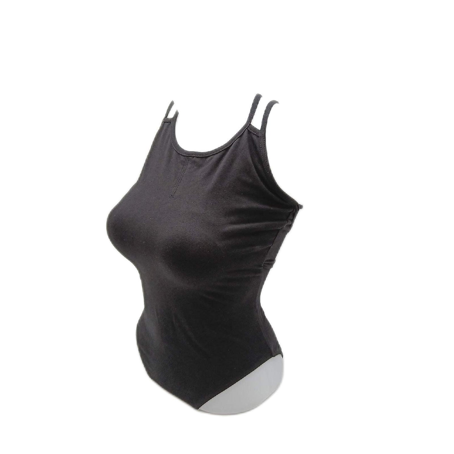 BOZEVON Damen Ballett Trikot - Elegant Ballettanzug Bodysuit Gymnastikanzug Ärmellos Elastischer Tops Jumpsuit Ballettkleidung mit Spaghettiträgern (Schwarz)
