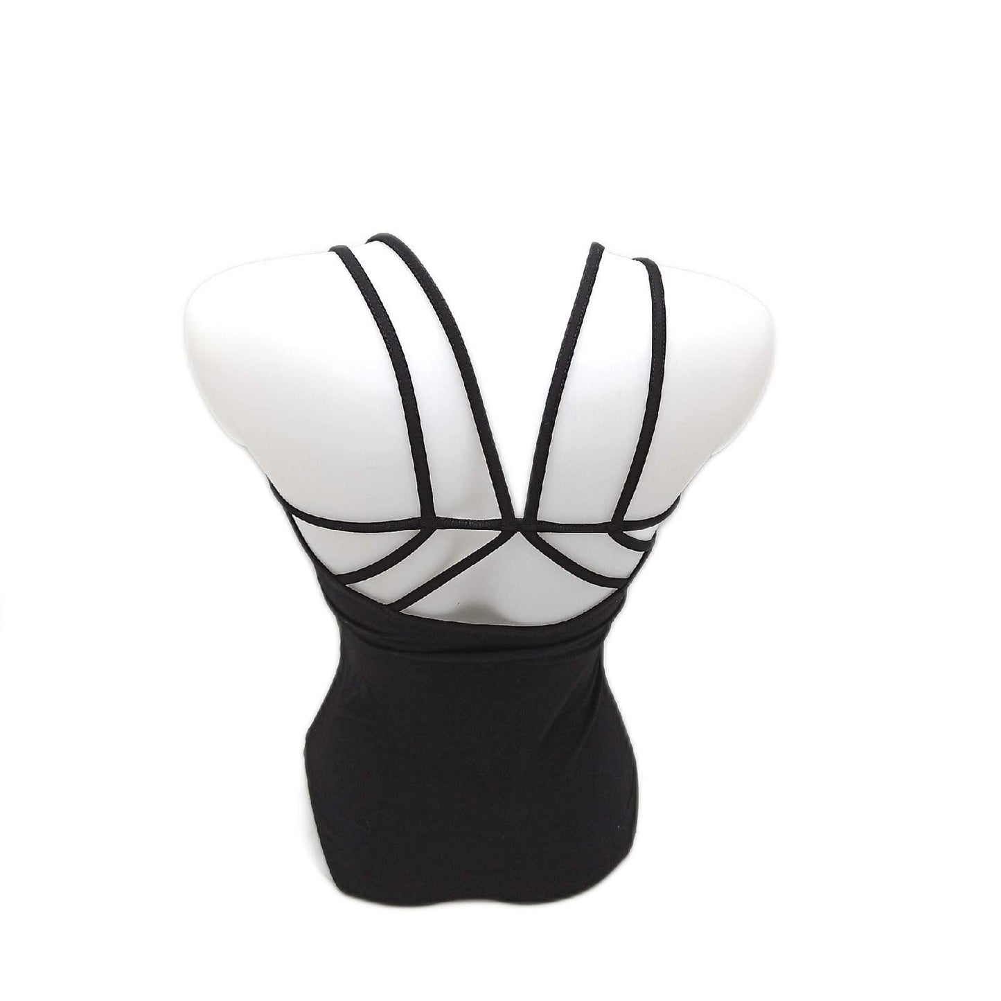 BOZEVON Damen Ballett Trikot - Elegant Ballettanzug Bodysuit Gymnastikanzug Ärmellos Elastischer Tops Jumpsuit Ballettkleidung mit Spaghettiträgern (Schwarz)