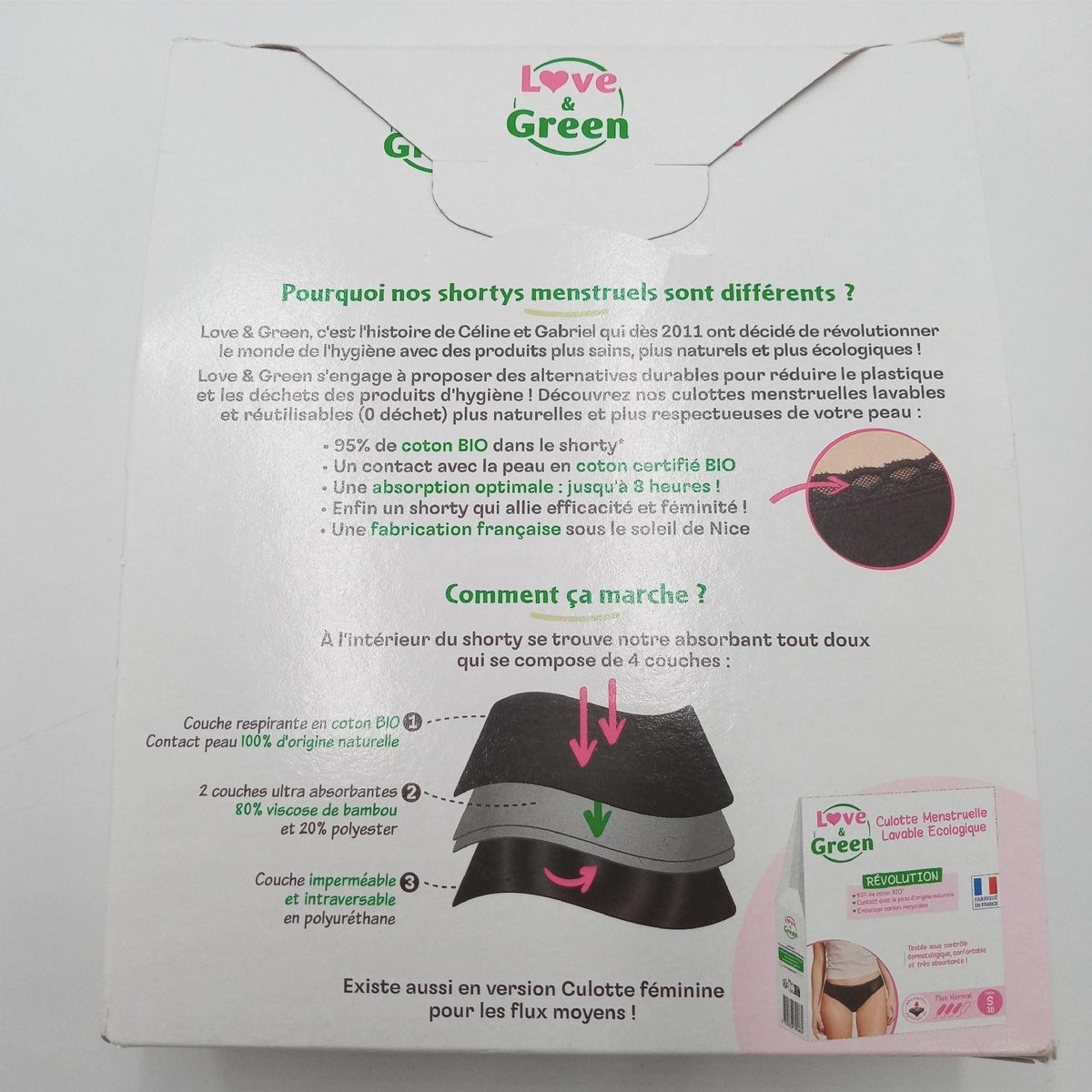 Love & Green LG Shorty Menstruationsshorty  waschbar  umweltfreundlich  Größe M