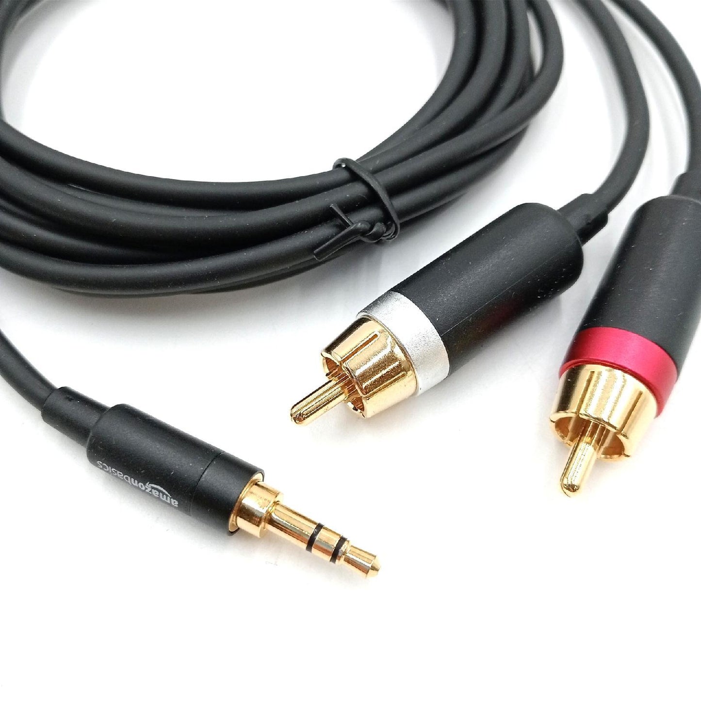Amazon Basics Adapterkabel 35 mm auf 2 x RCA Stecker 24 m 4