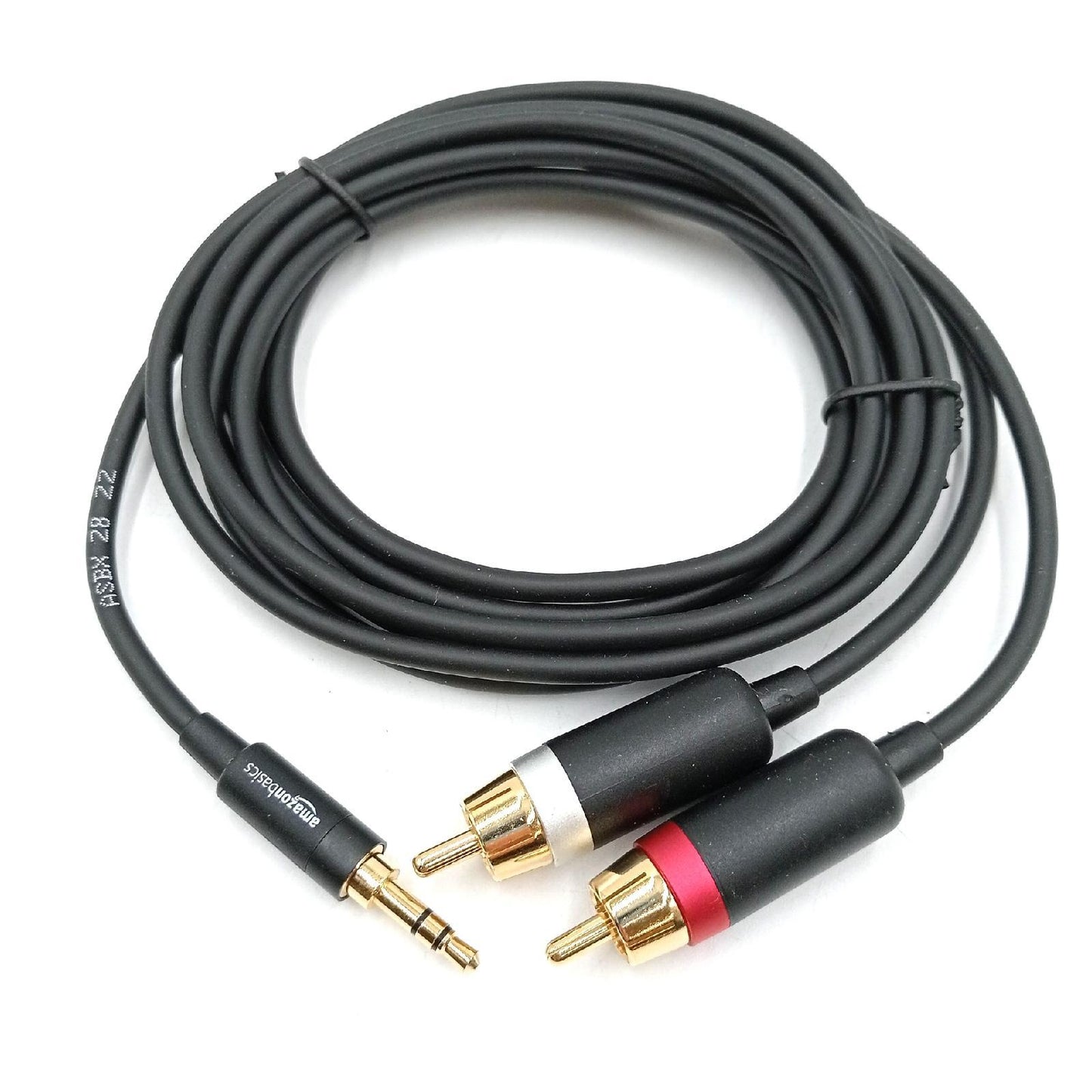 Amazon Basics Adapterkabel 35 mm auf 2 x RCA Stecker 24 m 4