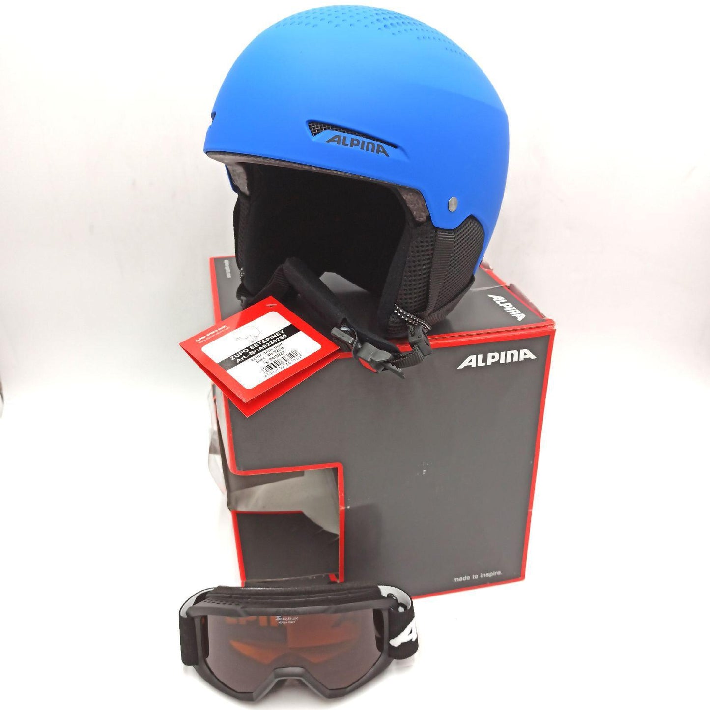 ALPINA Kinderskihelm Schneehelme ZUPO SETPINEY blau matt Schutz