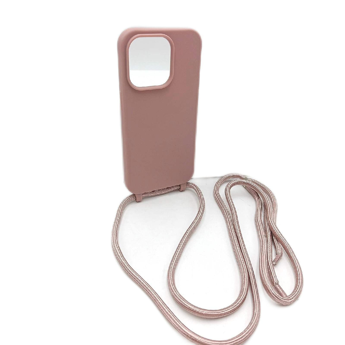 HFYiup Mevis Liquid Silikon Handykette Hülle für iPhone 14 Pro Verstellbarer Halskette Silikon Handyhülle-Lotus Farbe